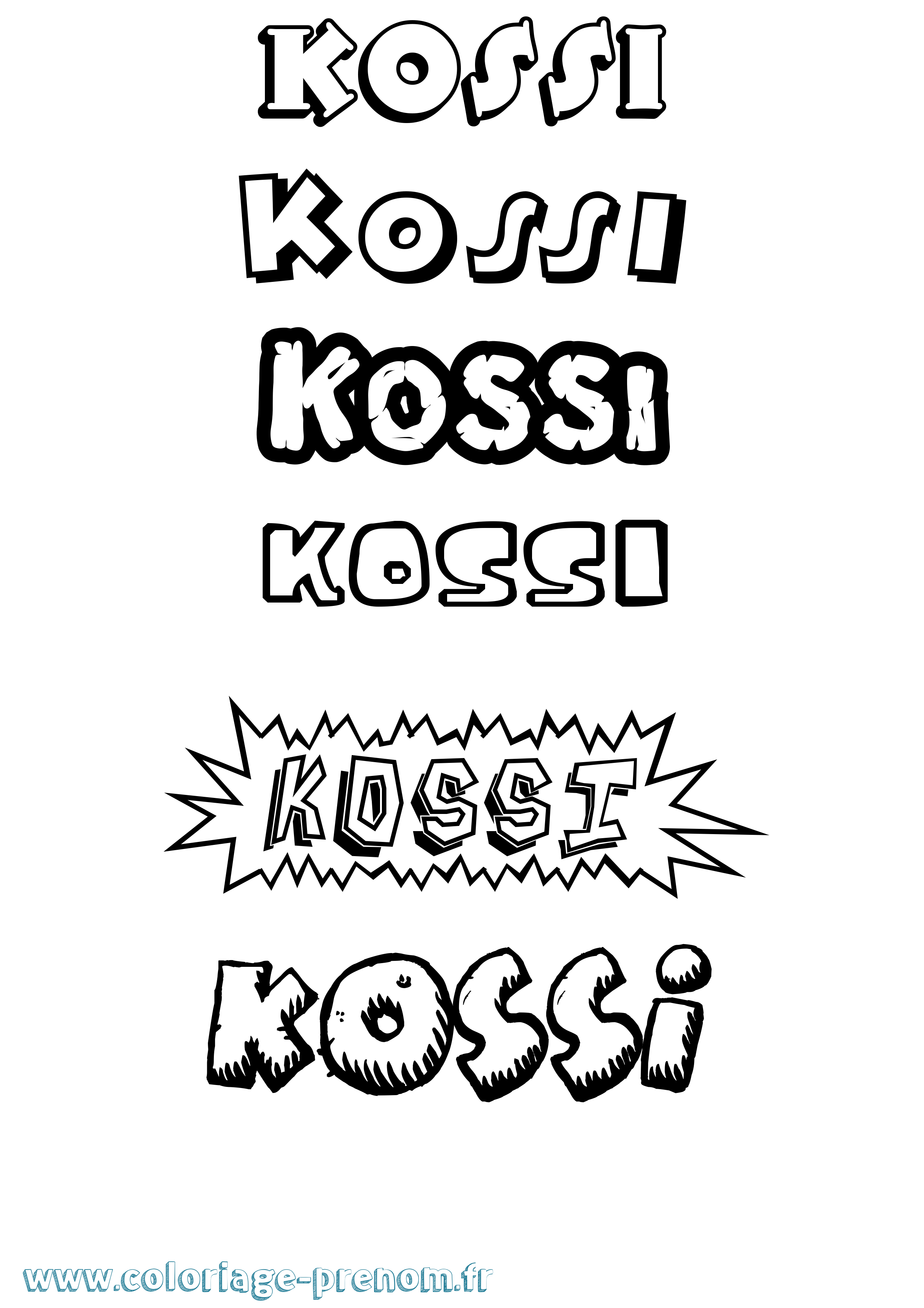 Coloriage Kossi Dessin Animé Coloriage prénom Kossi Dessin Animé