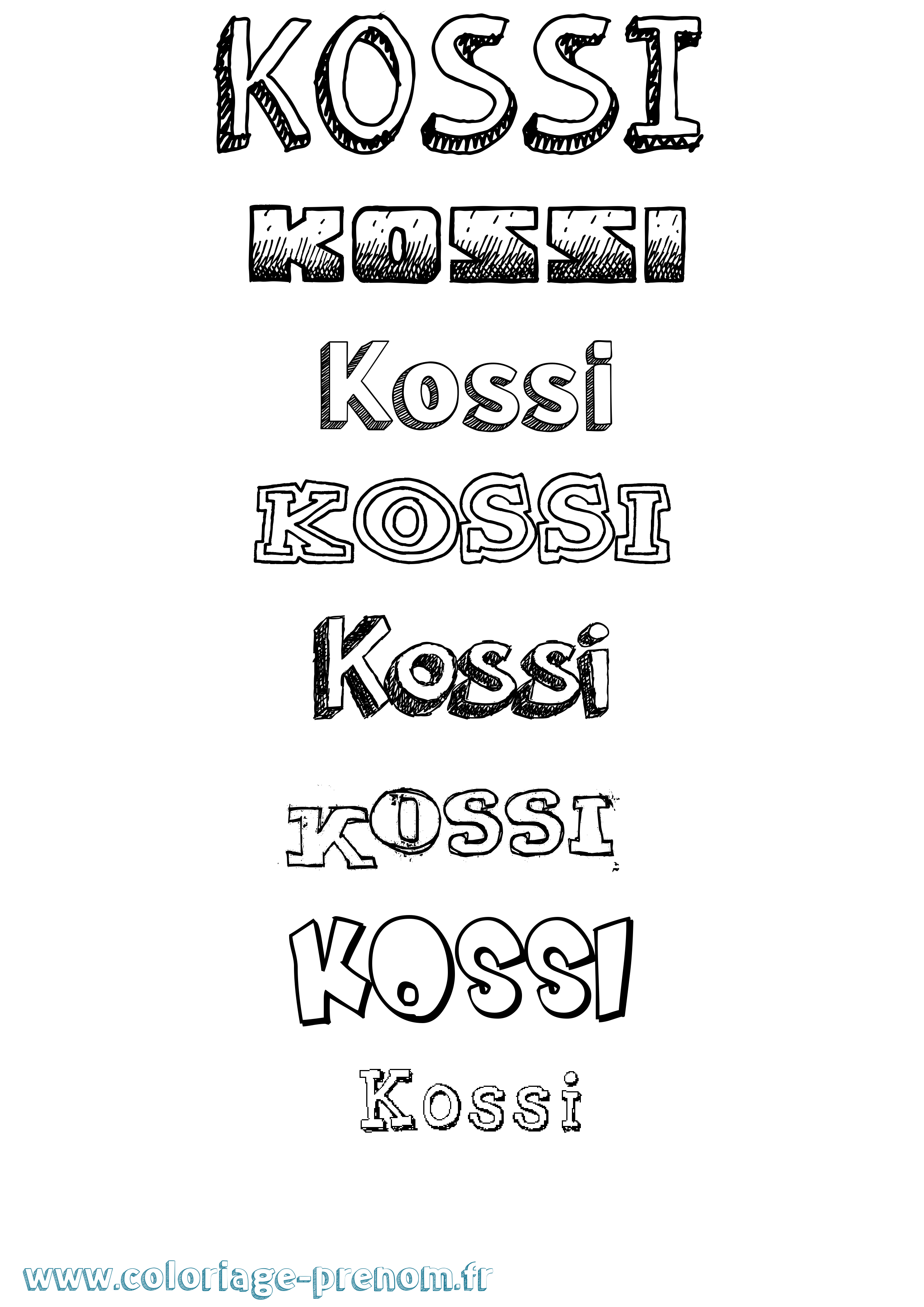 Coloriage Kossi Dessiné Coloriage prénom Kossi Dessiné