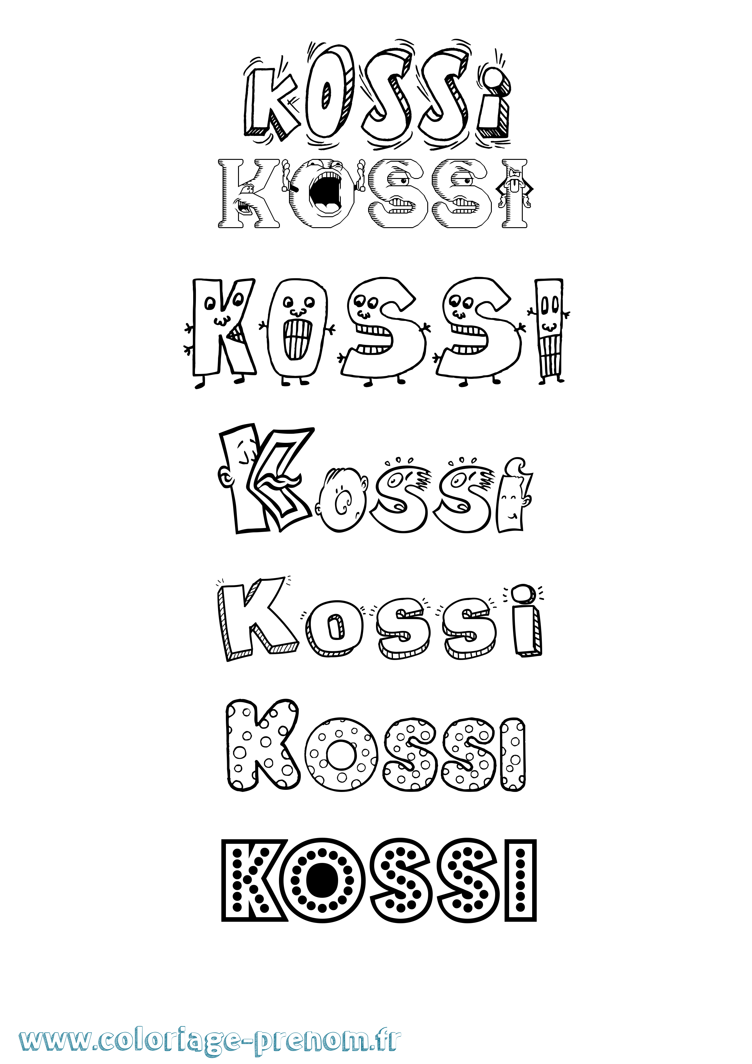 Coloriage Kossi Fun Coloriage prénom Kossi Fun