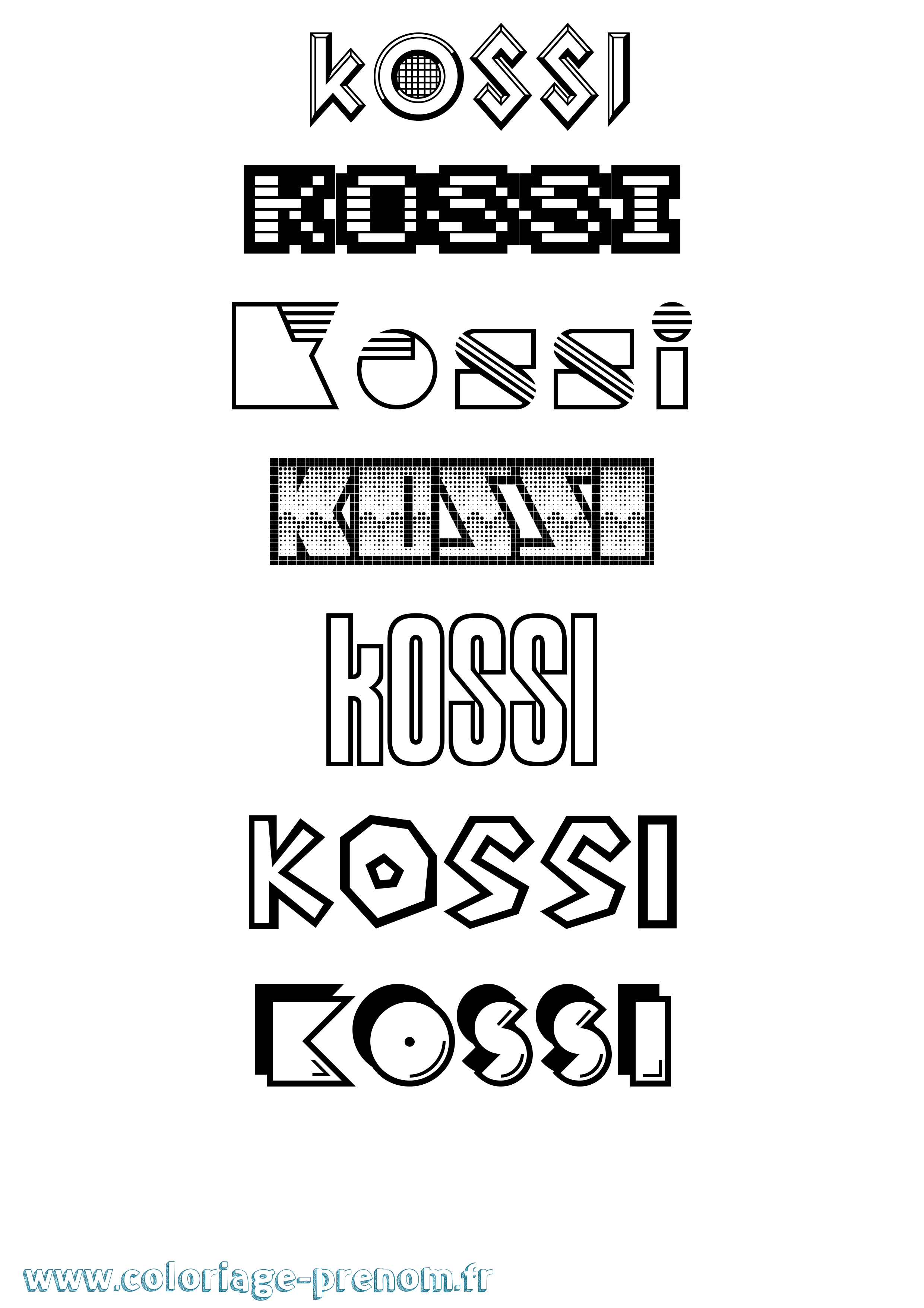 Coloriage Kossi Jeux Vidéos Coloriage prénom Kossi Jeux Vidéos
