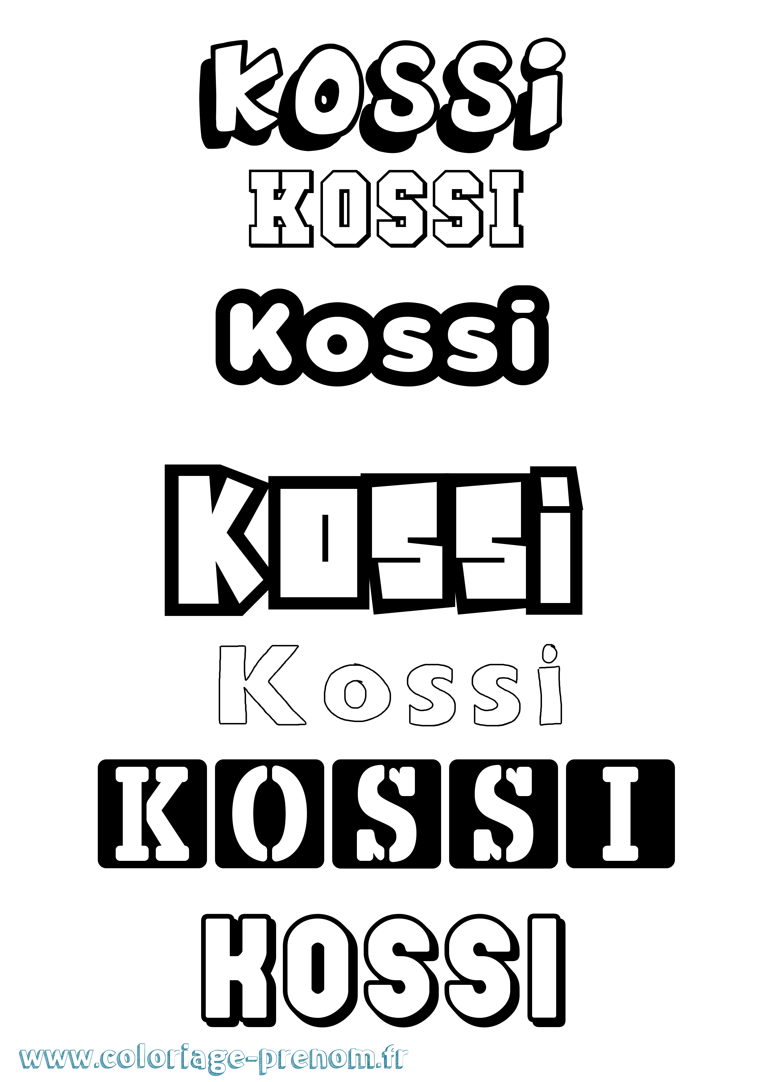 Coloriage Kossi Simple Coloriage prénom Kossi Simple