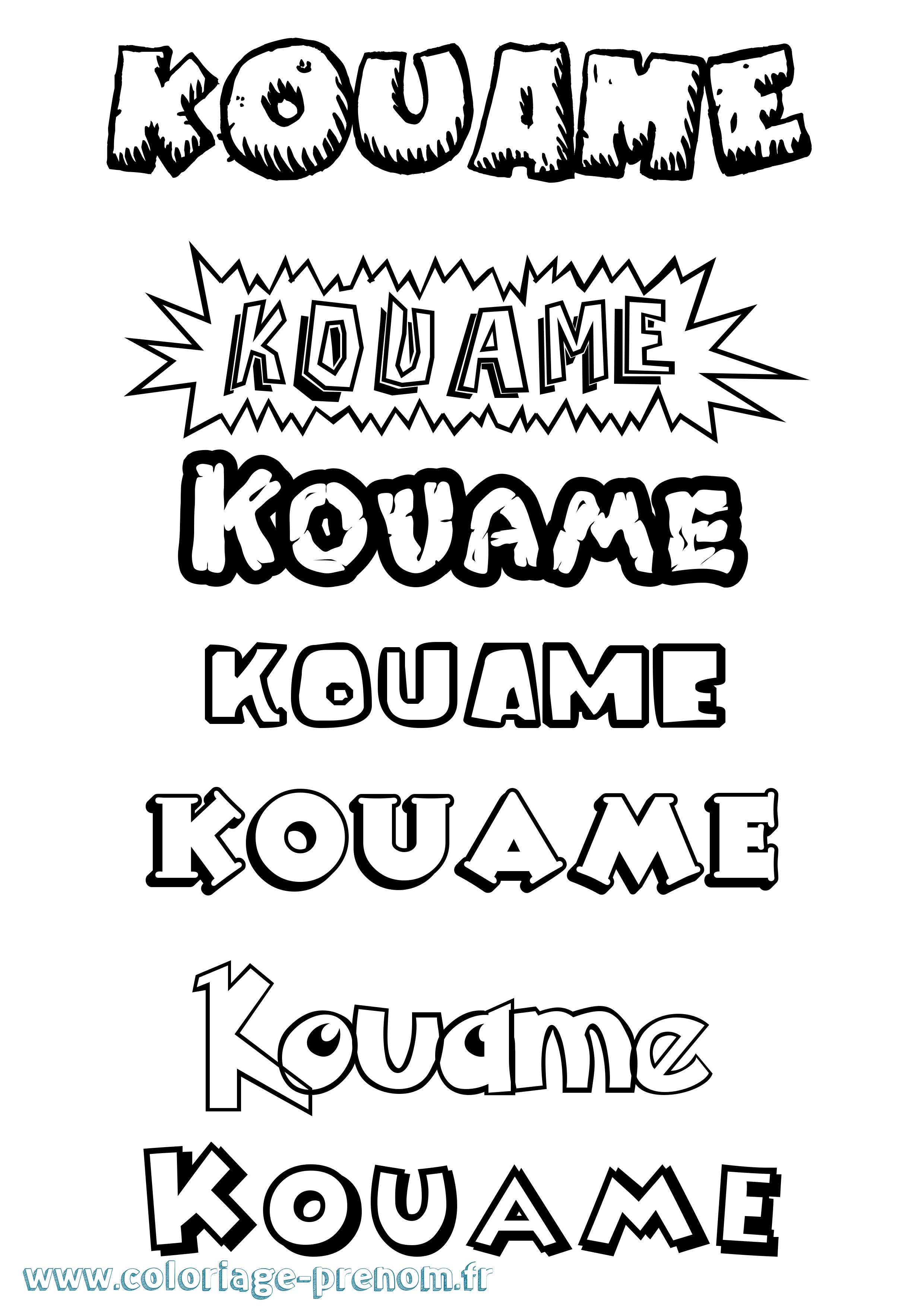 Coloriage Kouame Dessin Animé Coloriage prénom Kouame Dessin Animé