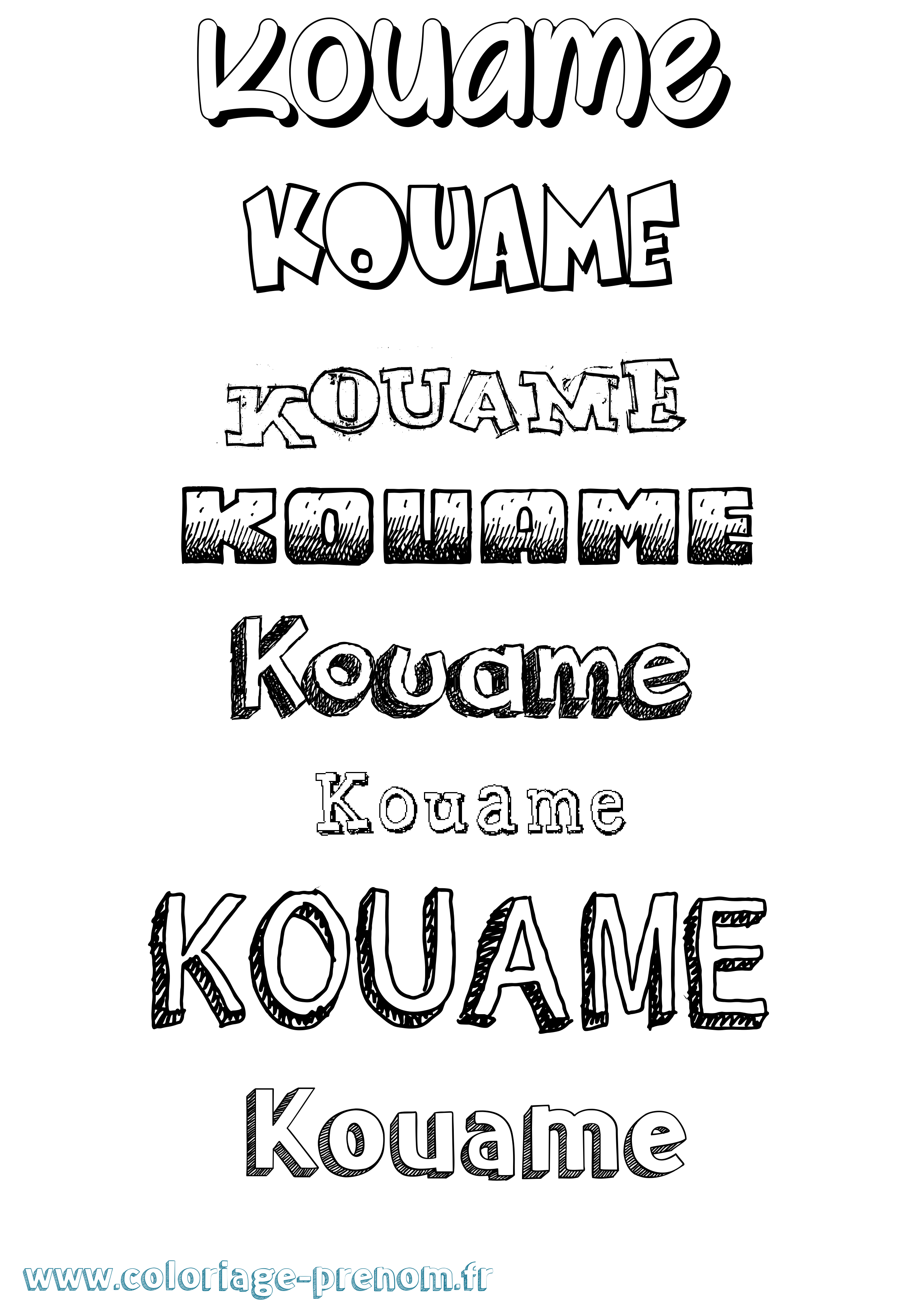 Coloriage Kouame Dessiné Coloriage prénom Kouame Dessiné