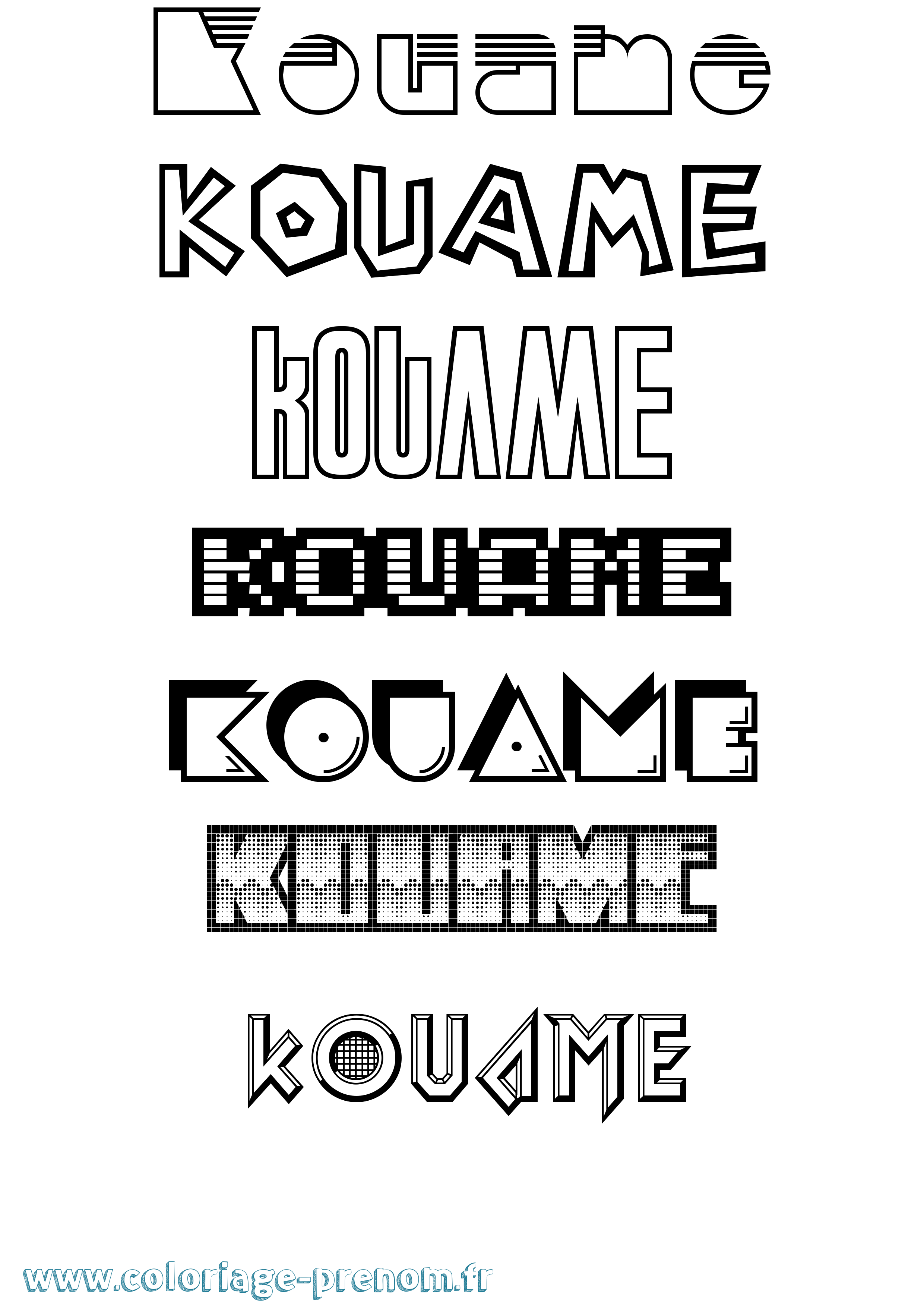 Coloriage Kouame Jeux Vidéos Coloriage prénom Kouame Jeux Vidéos