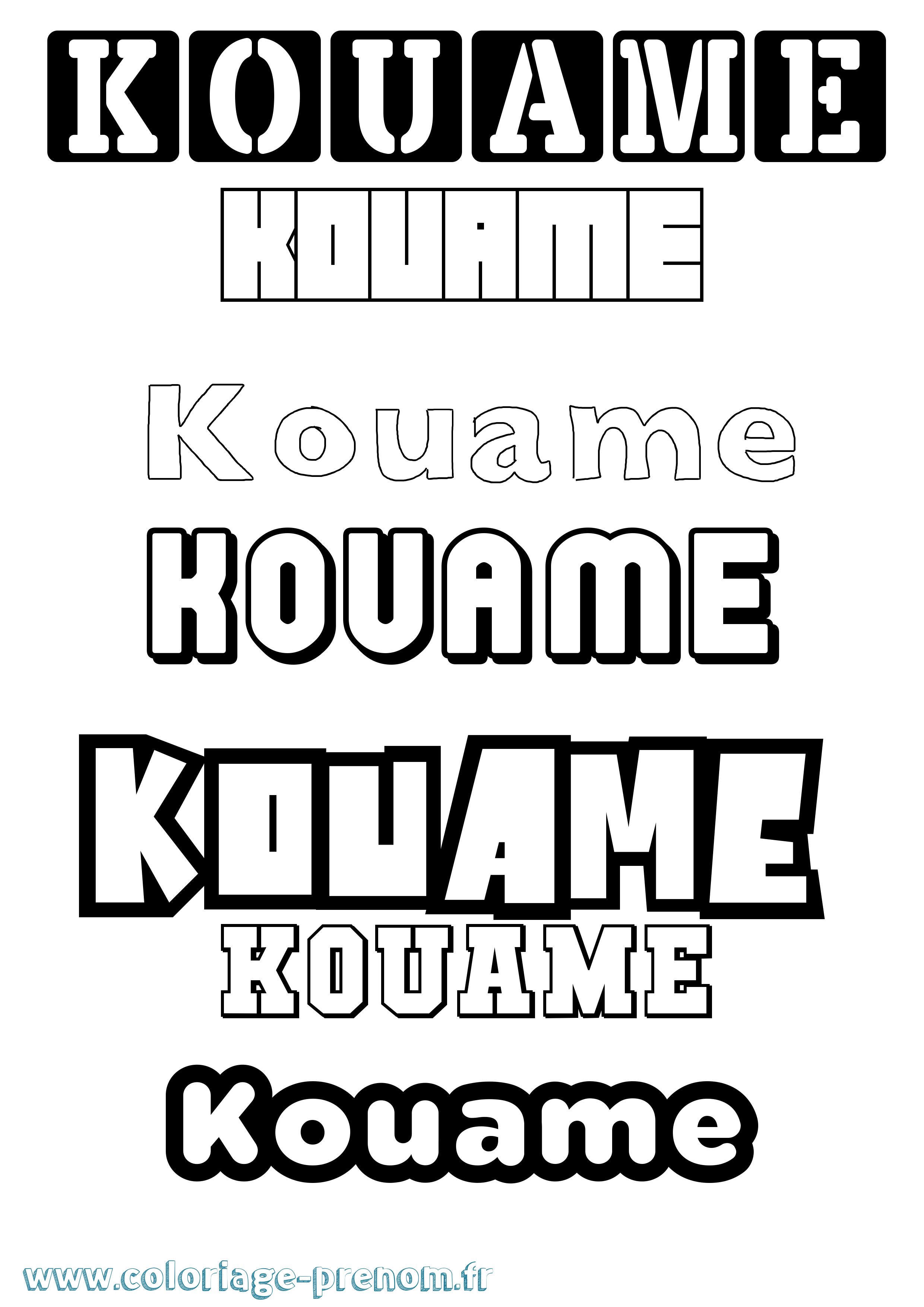 Coloriage Kouame Simple Coloriage prénom Kouame Simple