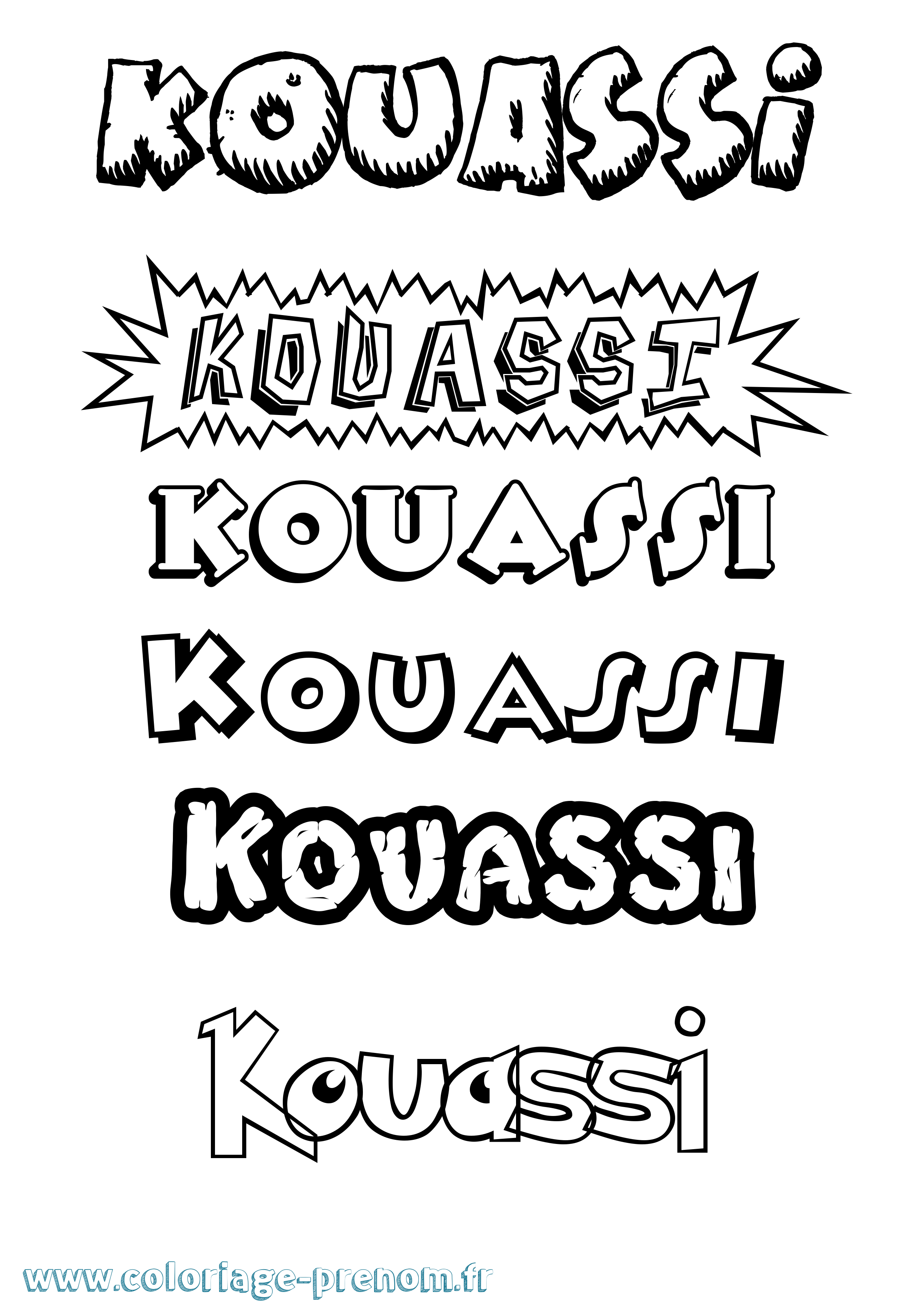 Coloriage Kouassi Dessin Animé Coloriage prénom Kouassi Dessin Animé