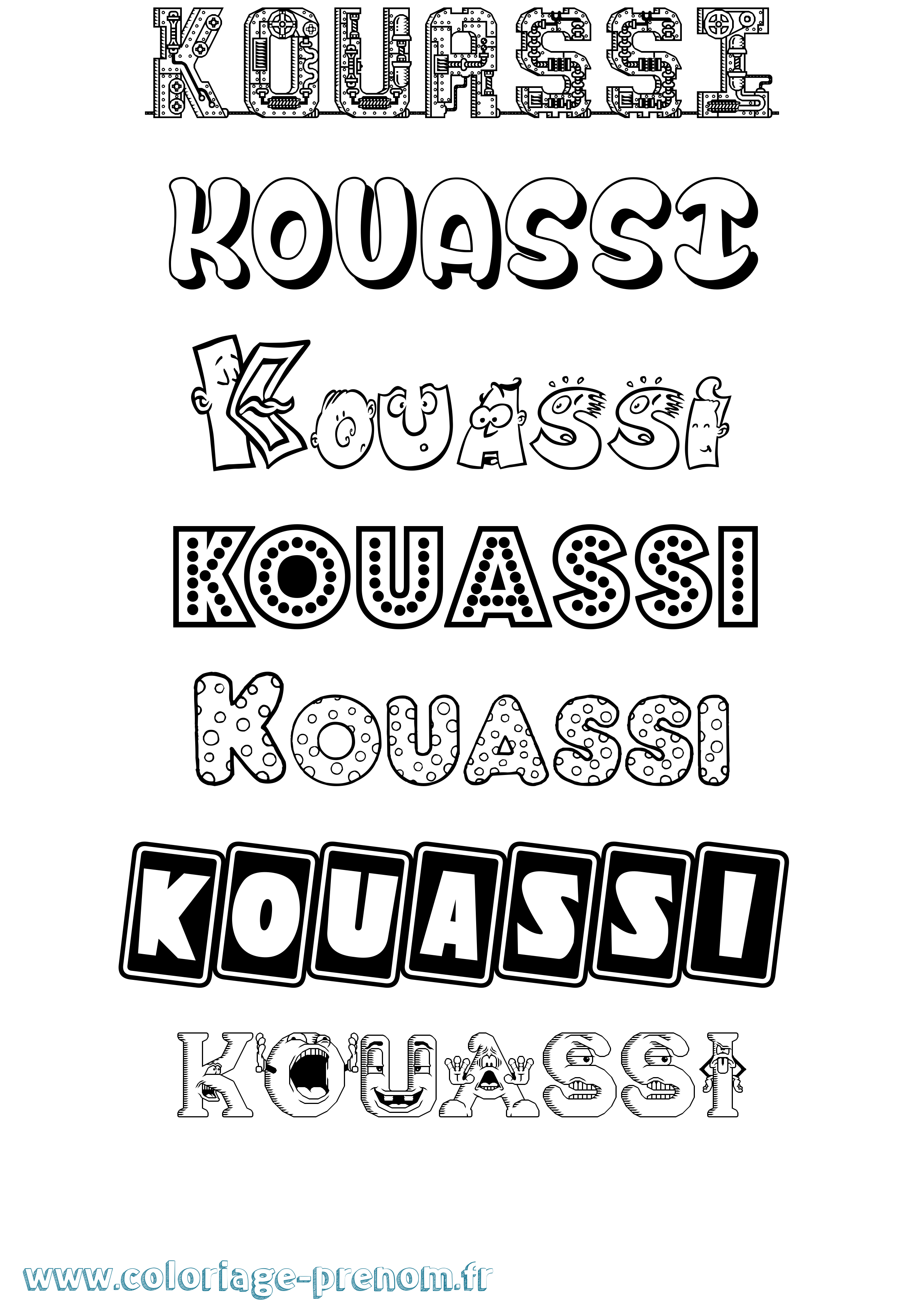 Coloriage Kouassi Fun Coloriage prénom Kouassi Fun