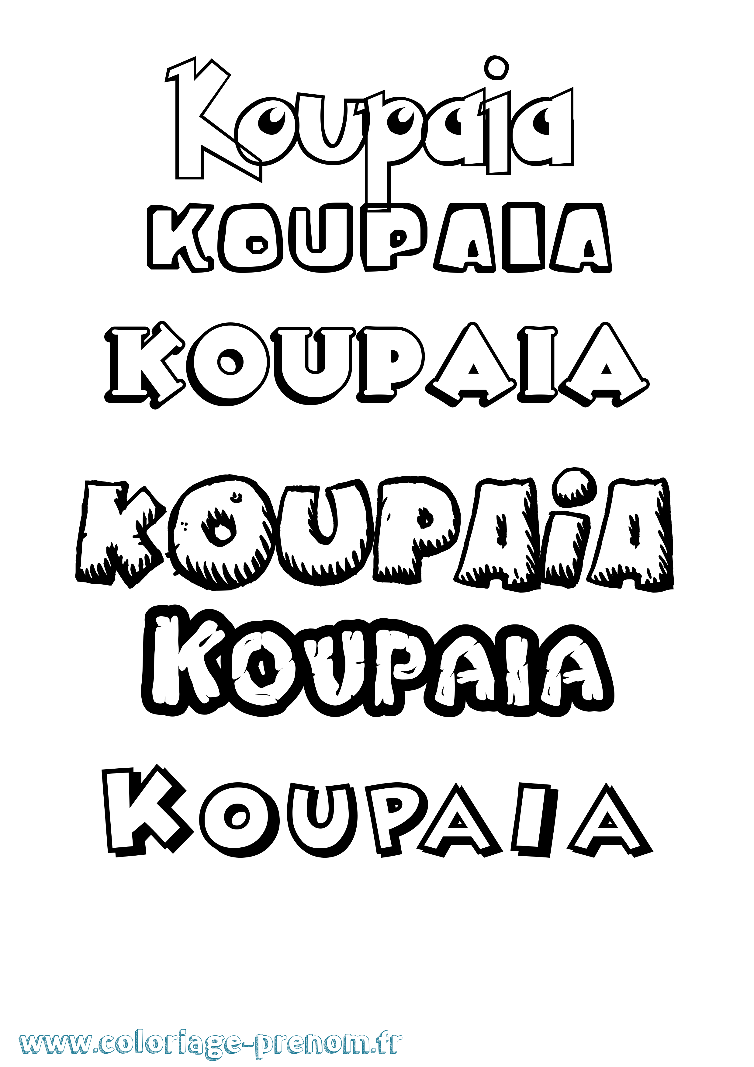 Coloriage Koupaia Dessin Animé Coloriage prénom Koupaia Dessin Animé