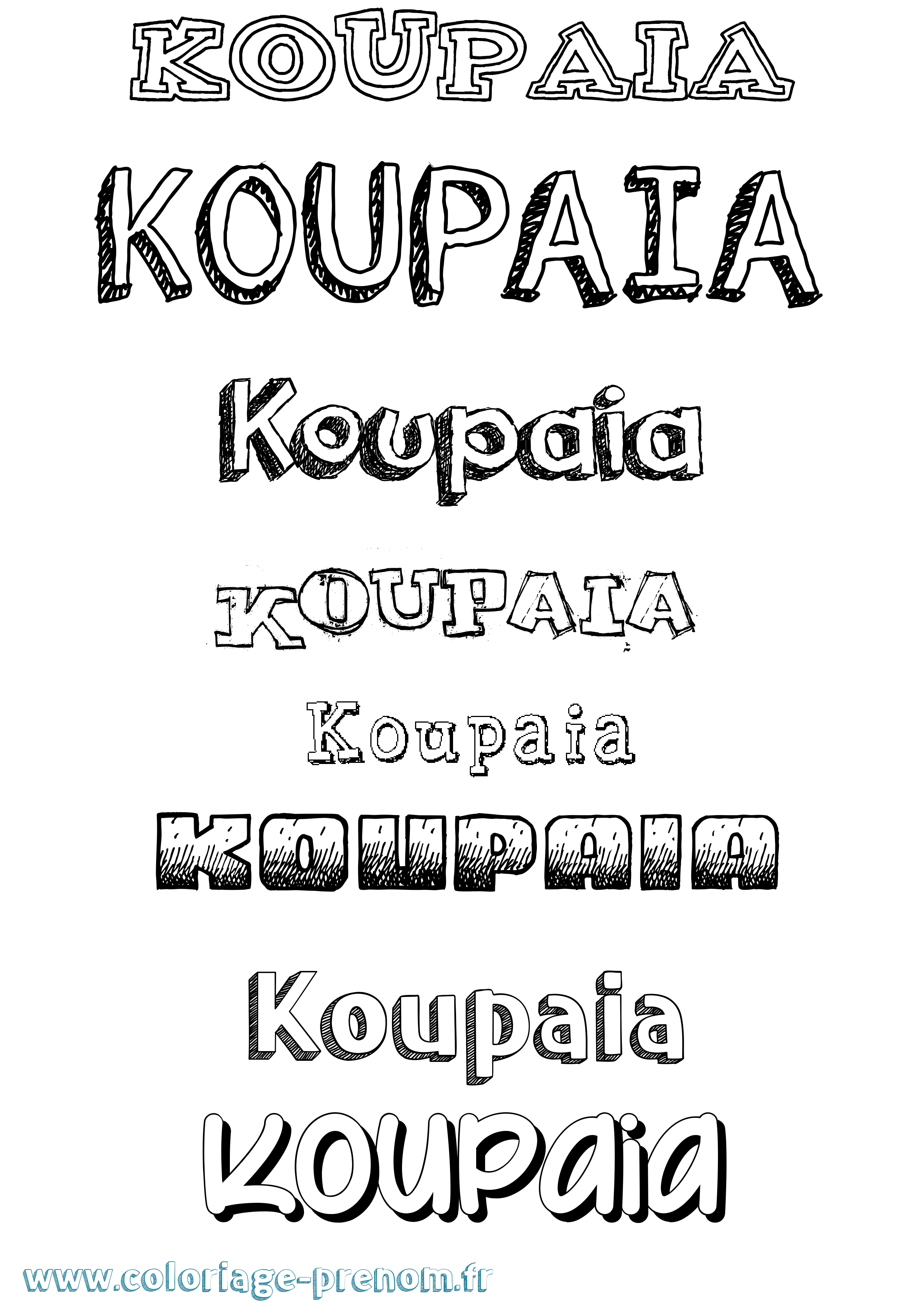 Coloriage Koupaia Dessiné Coloriage prénom Koupaia Dessiné
