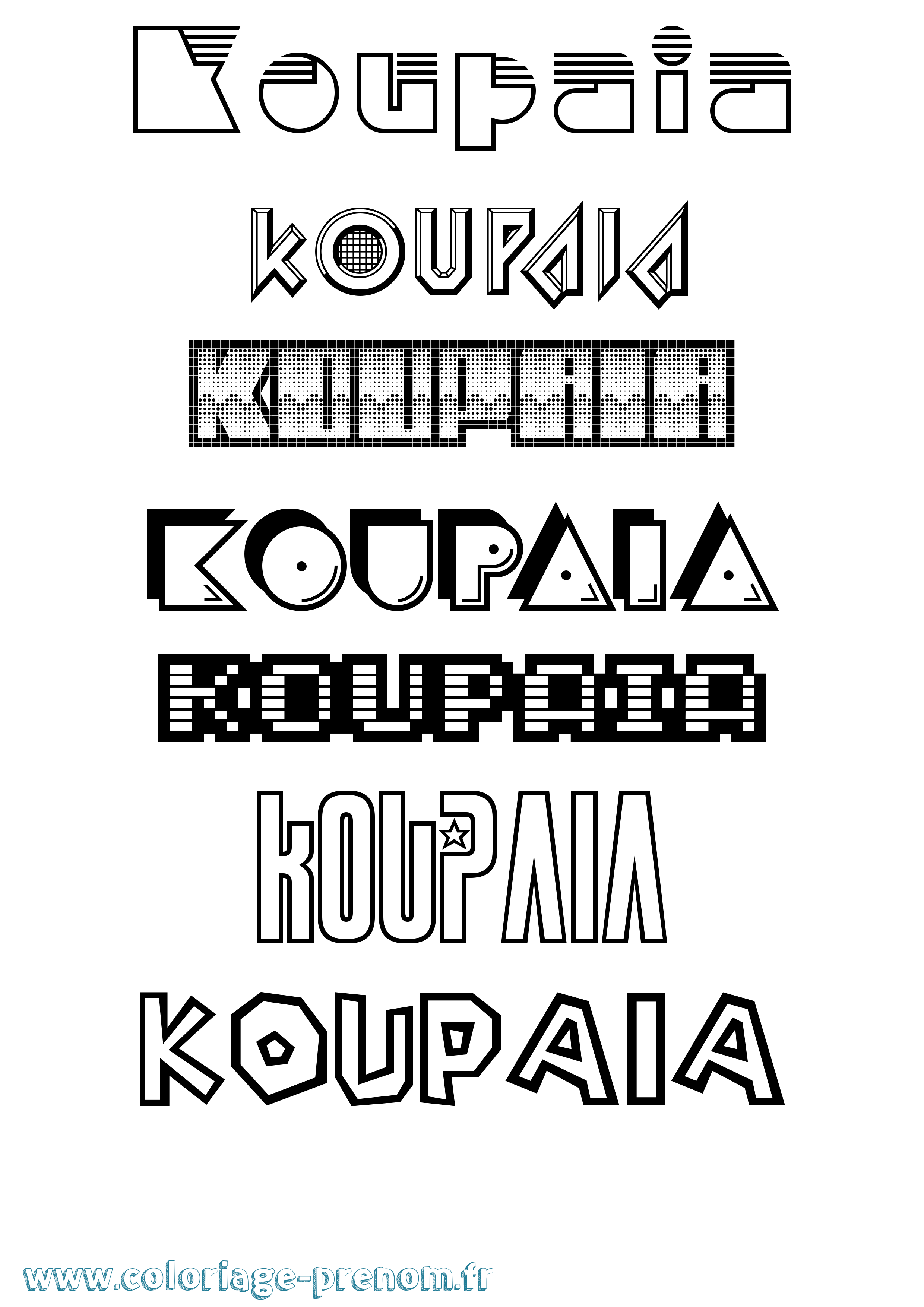 Coloriage Koupaia Jeux Vidéos Coloriage prénom Koupaia Jeux Vidéos