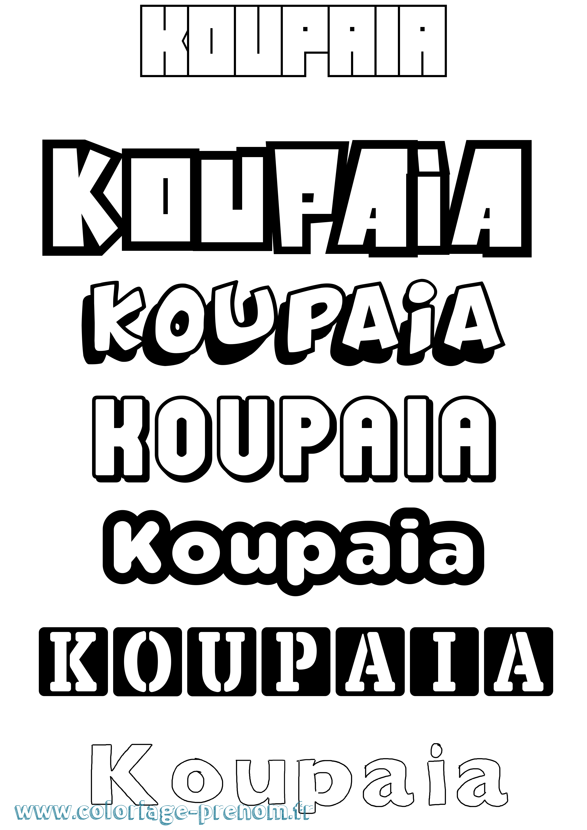 Coloriage Koupaia Simple Coloriage prénom Koupaia Simple