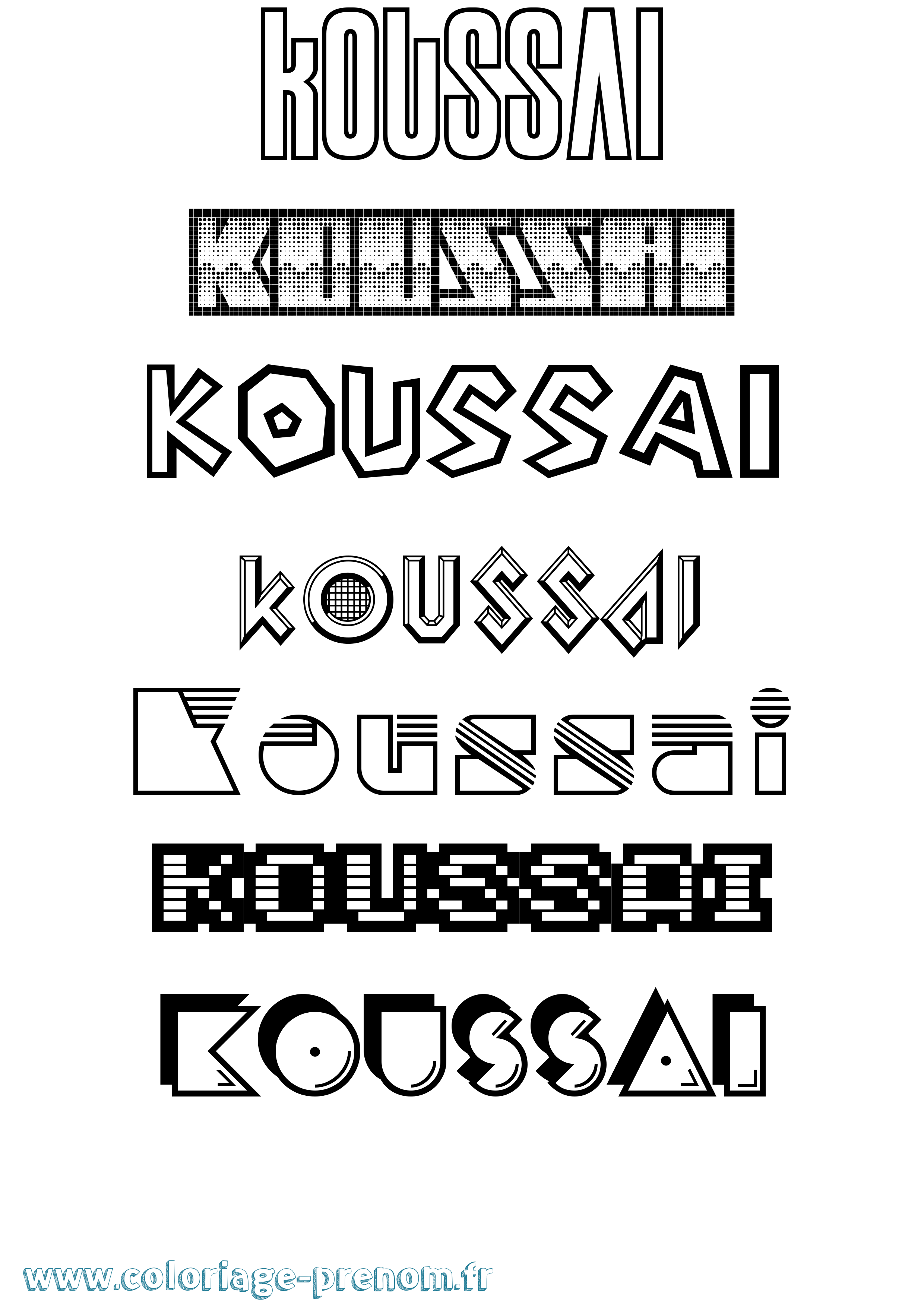 Coloriage Koussai Jeux Vidéos Coloriage prénom Koussai Jeux Vidéos