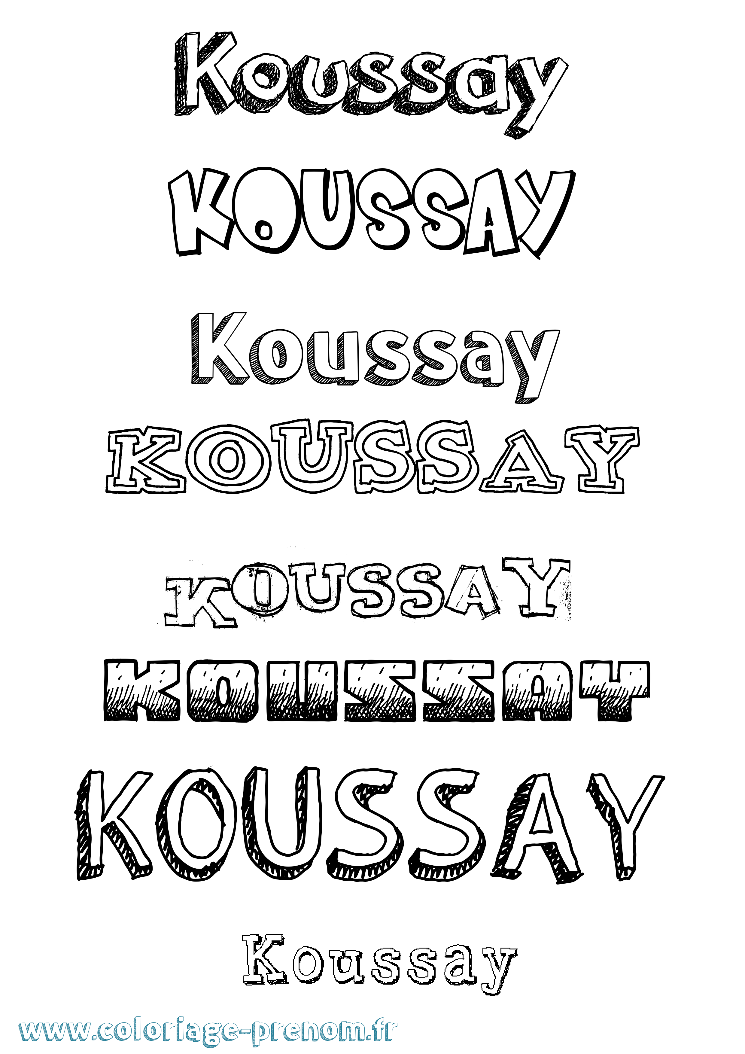 Coloriage Koussay Dessiné Coloriage prénom Koussay Dessiné
