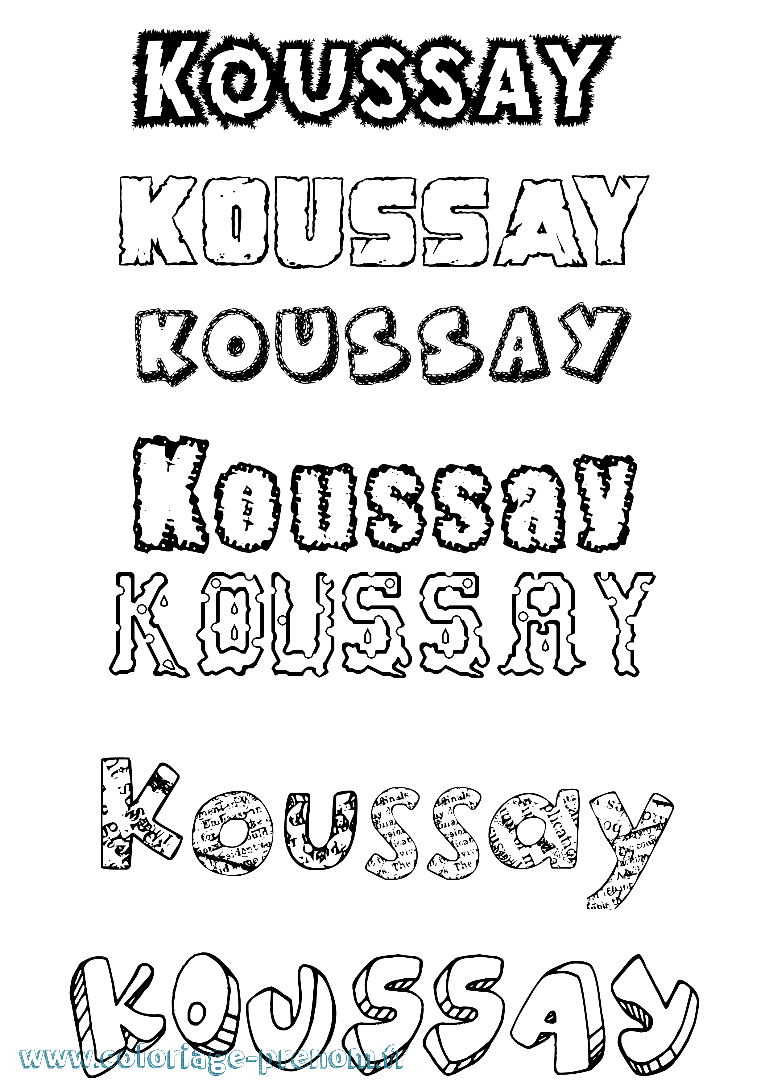 Coloriage Koussay Destructuré Coloriage prénom Koussay Destructuré