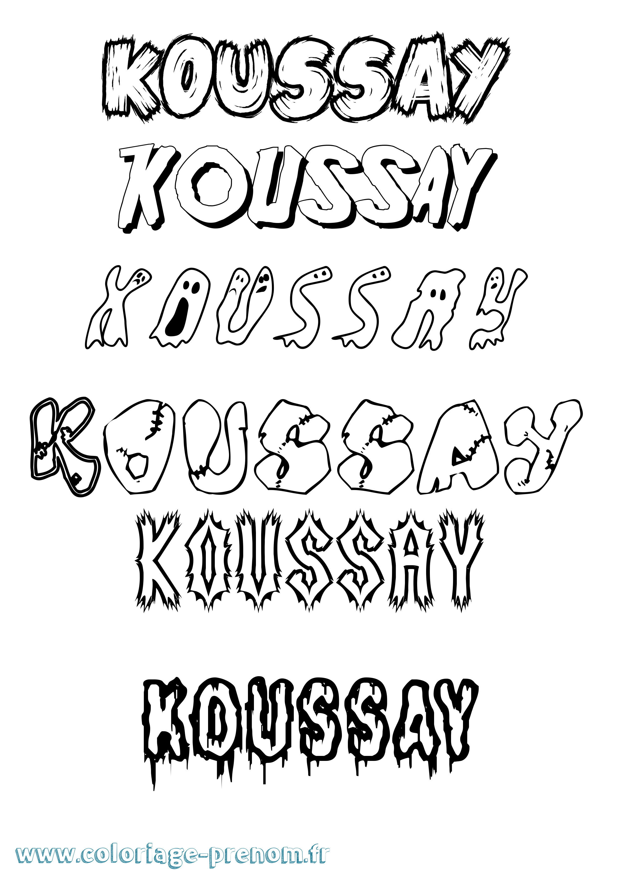 Coloriage Koussay Frisson Coloriage prénom Koussay Frisson