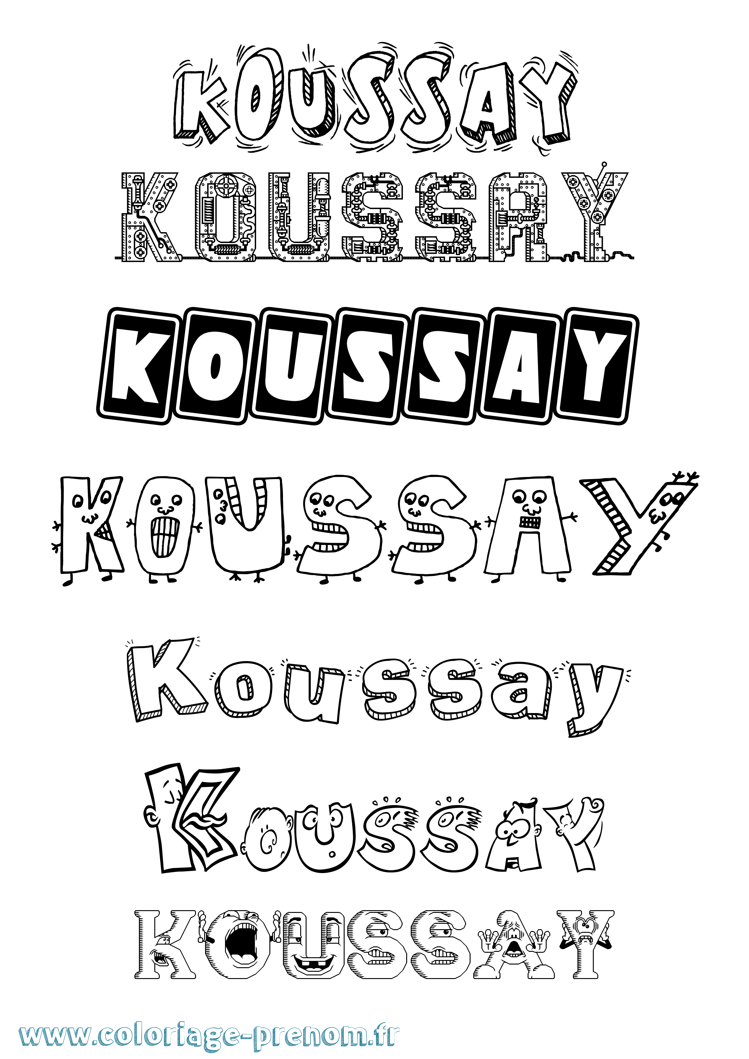 Coloriage Koussay Fun Coloriage prénom Koussay Fun