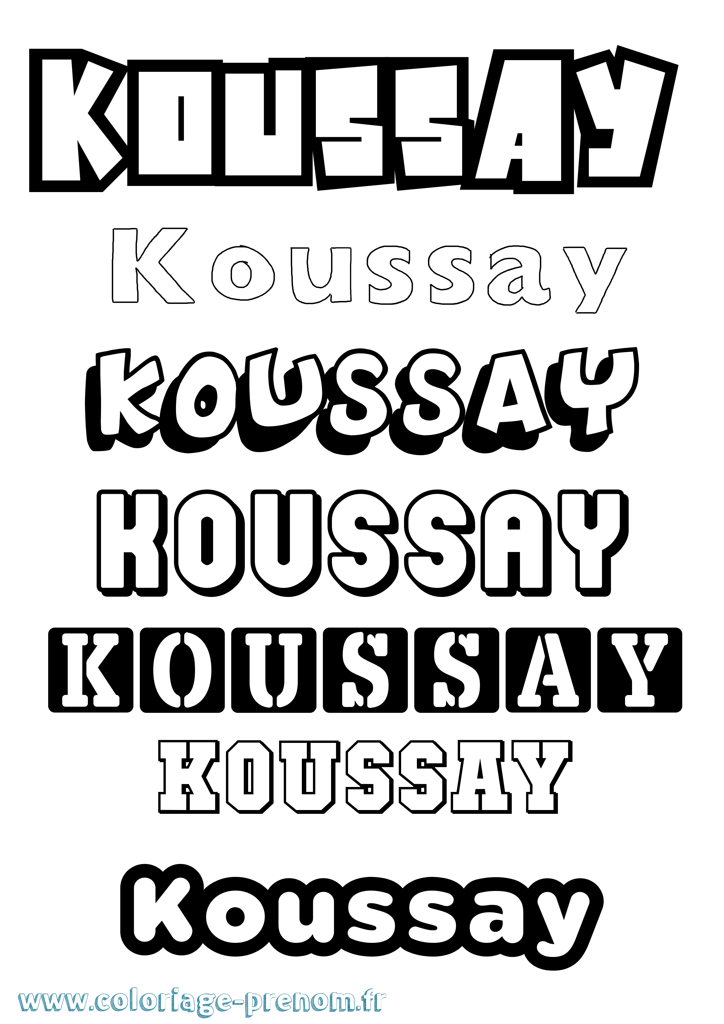 Coloriage Koussay Simple Coloriage prénom Koussay Simple