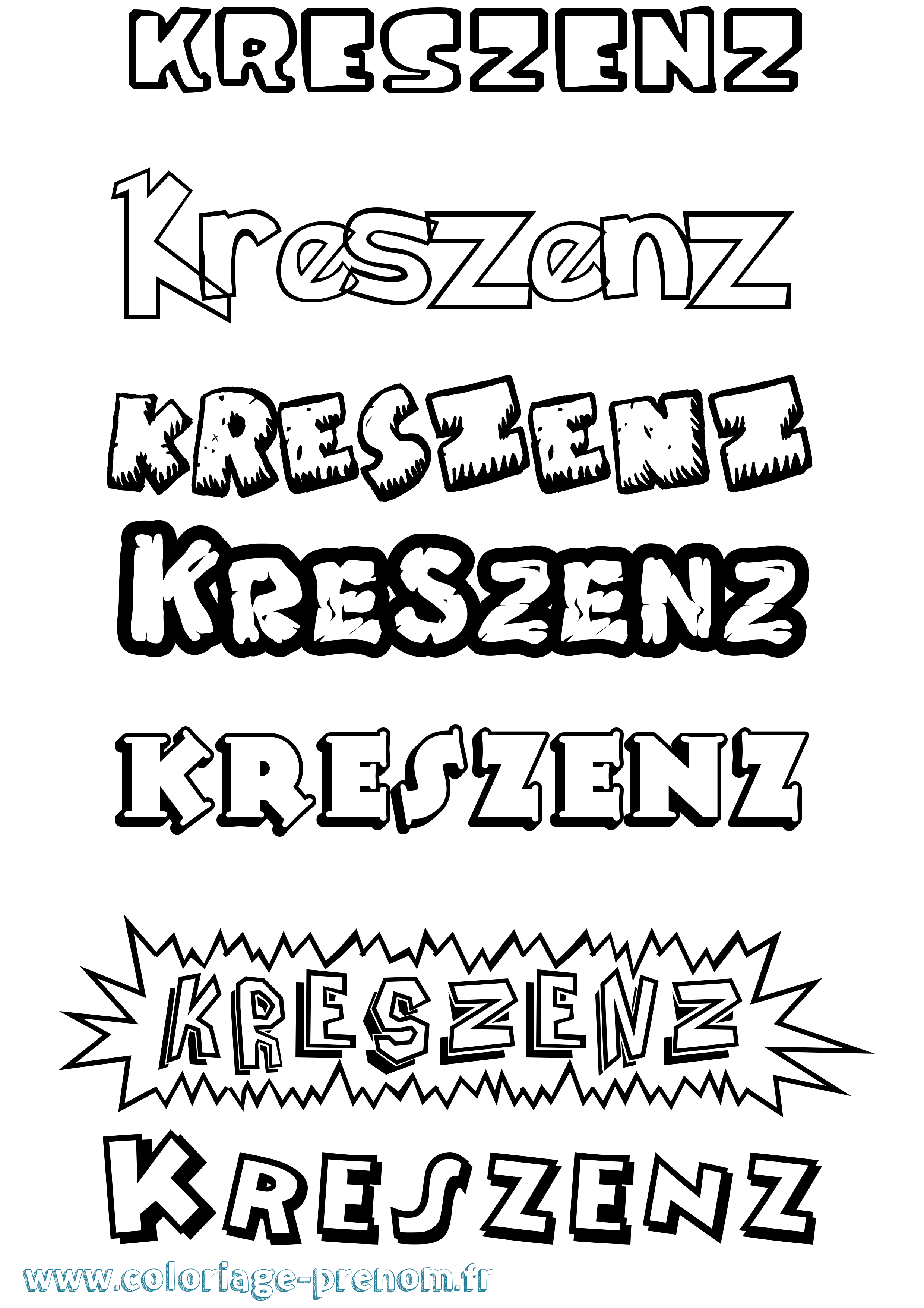 Coloriage Kreszenz Dessin Animé Coloriage prénom Kreszenz Dessin Animé