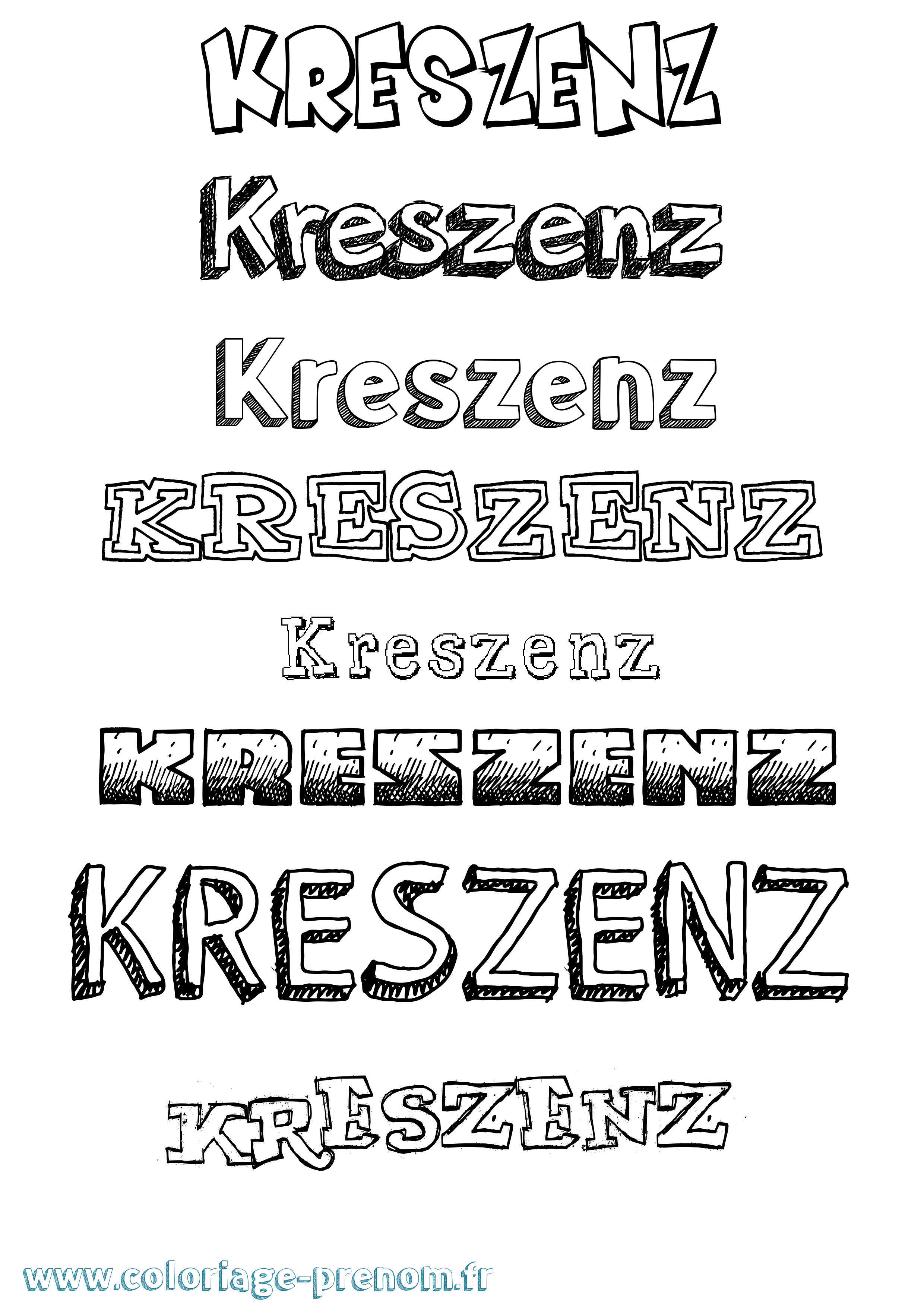 Coloriage Kreszenz Dessiné Coloriage prénom Kreszenz Dessiné