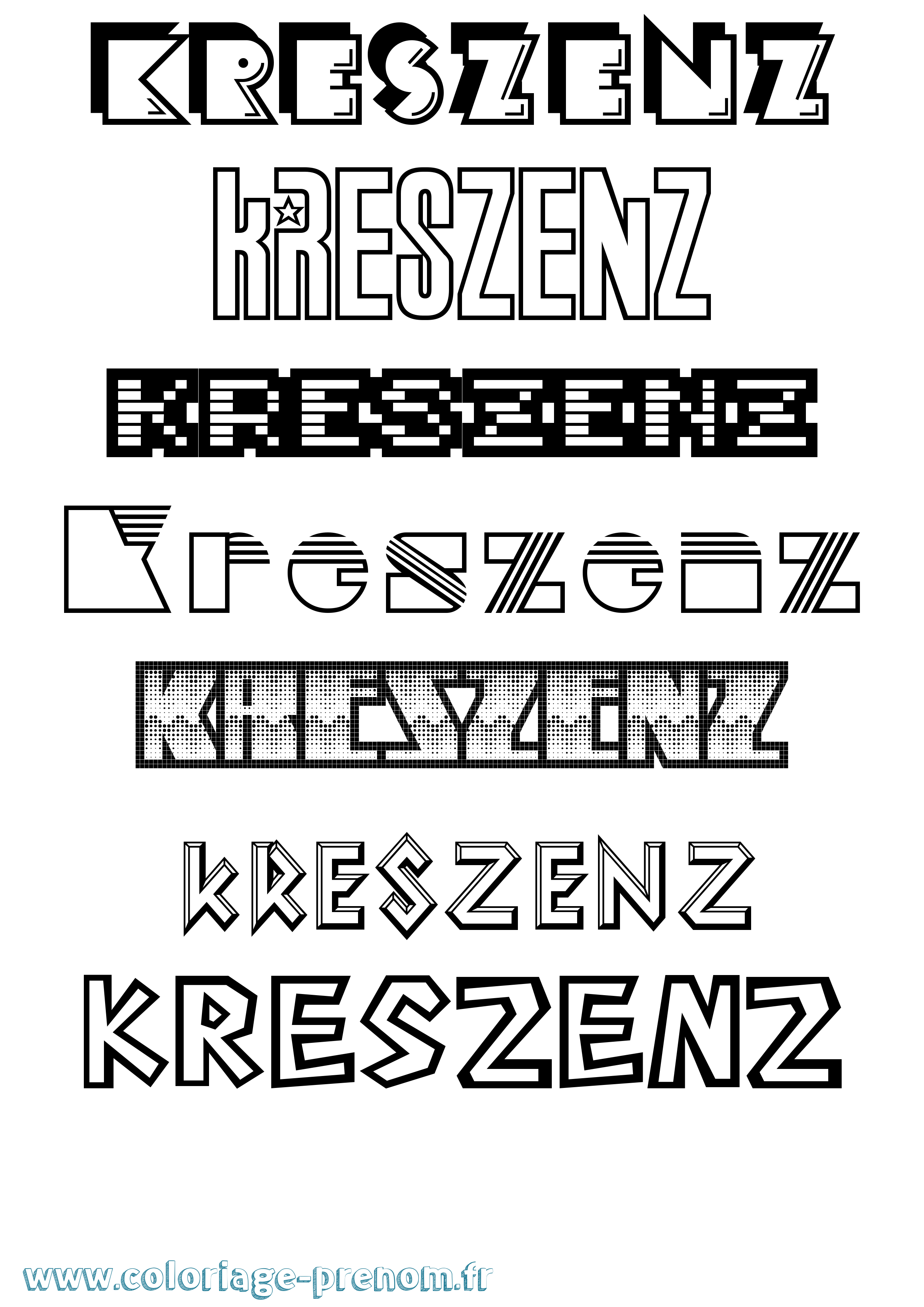 Coloriage Kreszenz Jeux Vidéos Coloriage prénom Kreszenz Jeux Vidéos