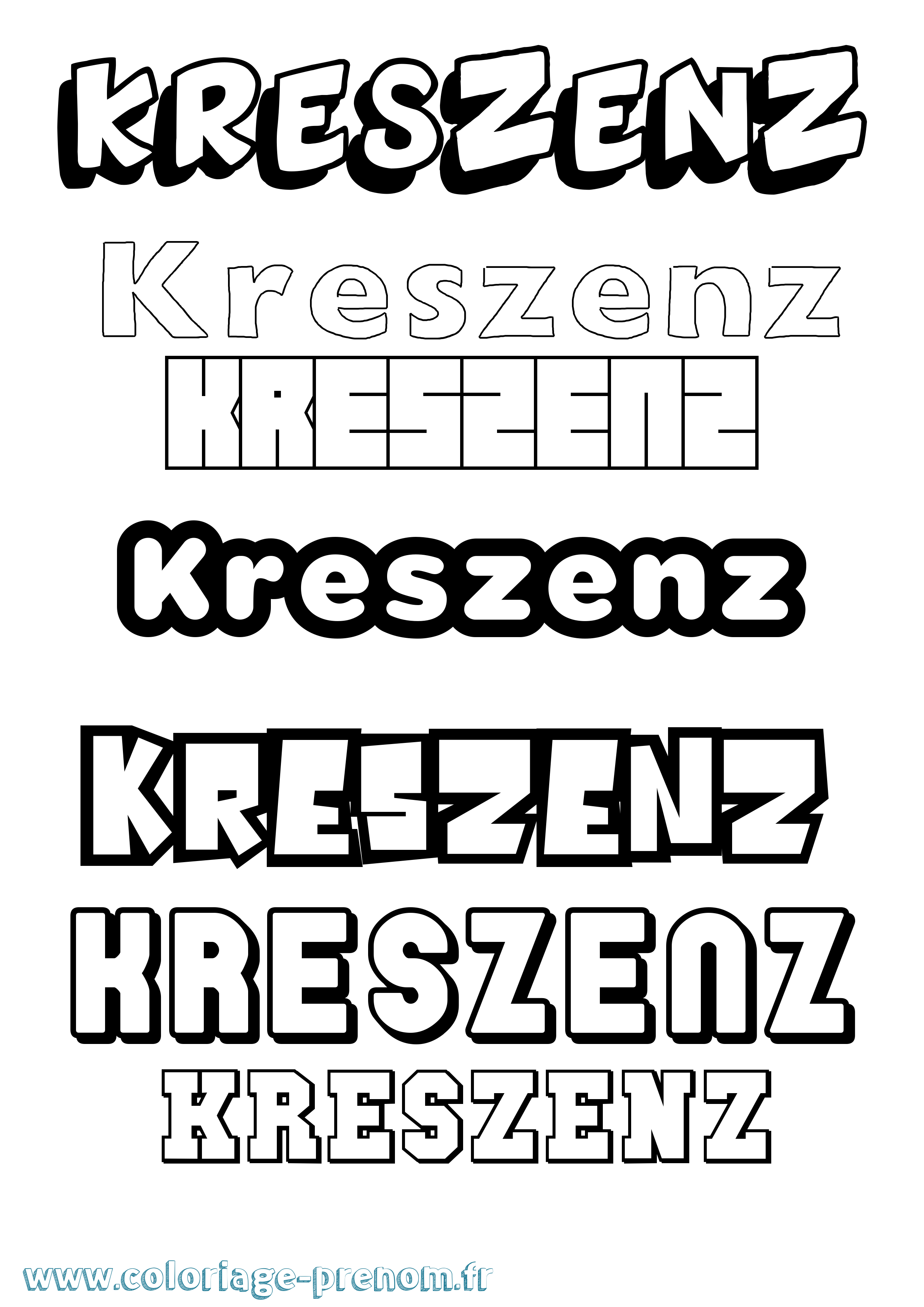 Coloriage Kreszenz Simple Coloriage prénom Kreszenz Simple