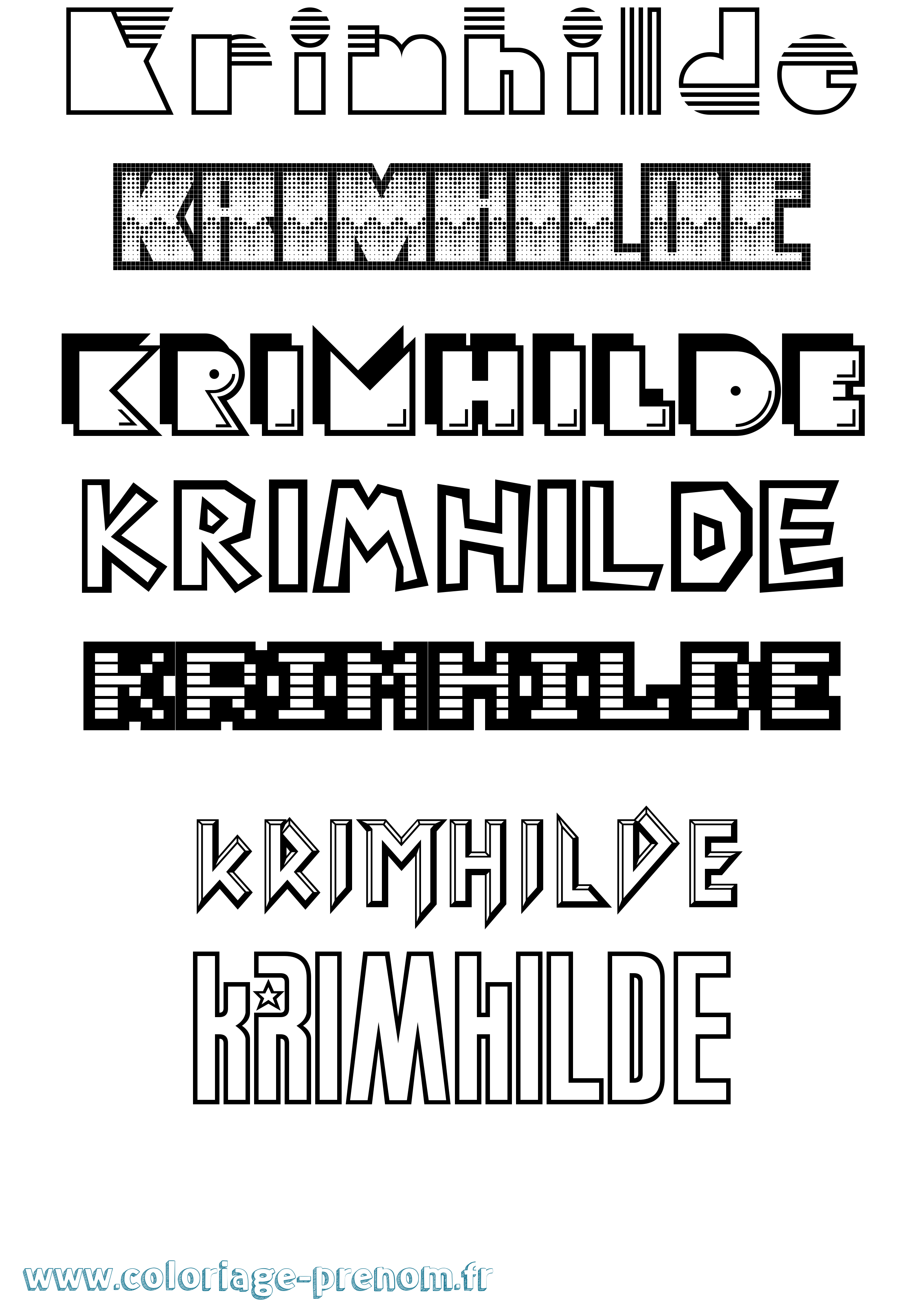 Coloriage Krimhilde Jeux Vidéos Coloriage prénom Krimhilde Jeux Vidéos