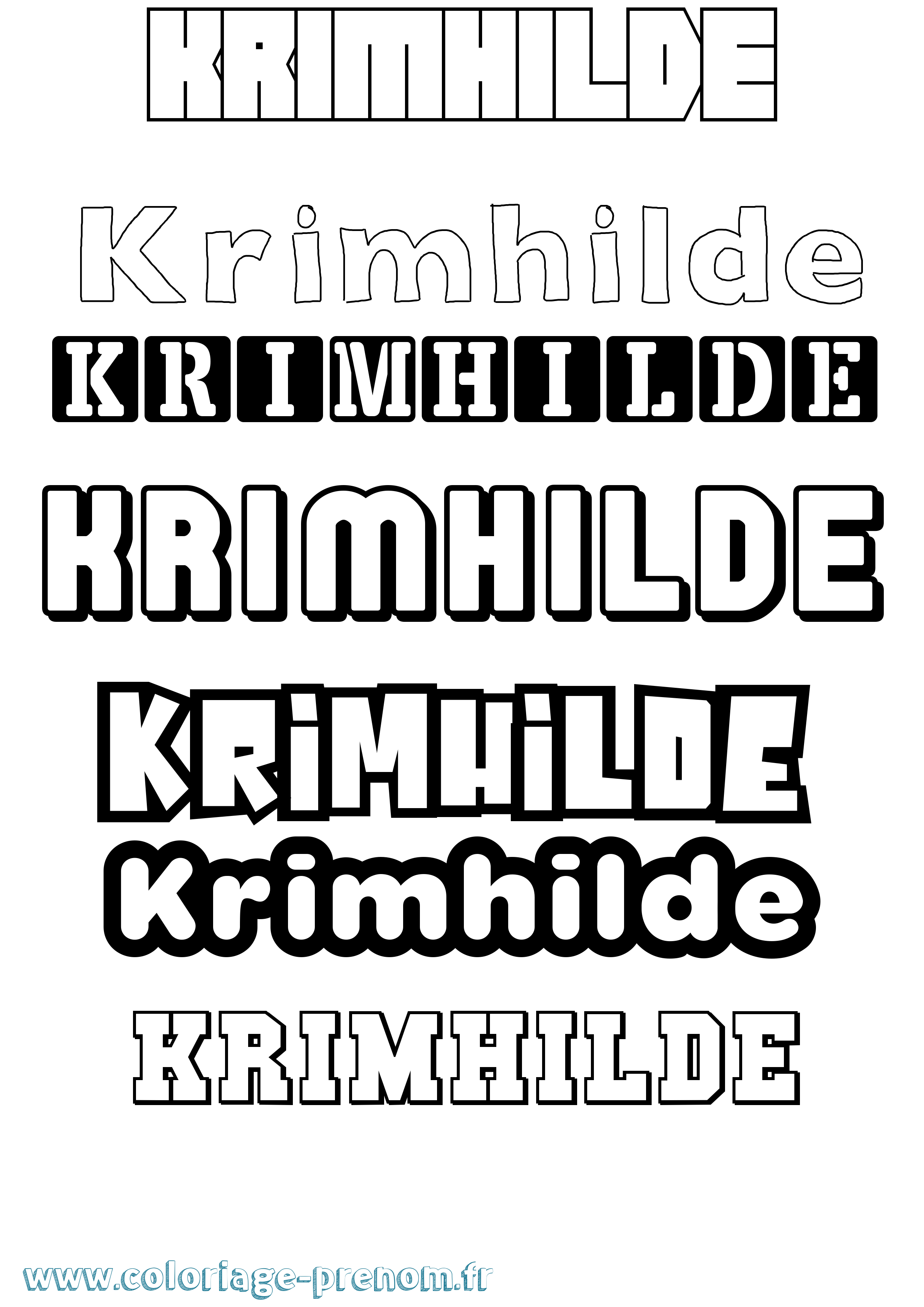 Coloriage Krimhilde Simple Coloriage prénom Krimhilde Simple