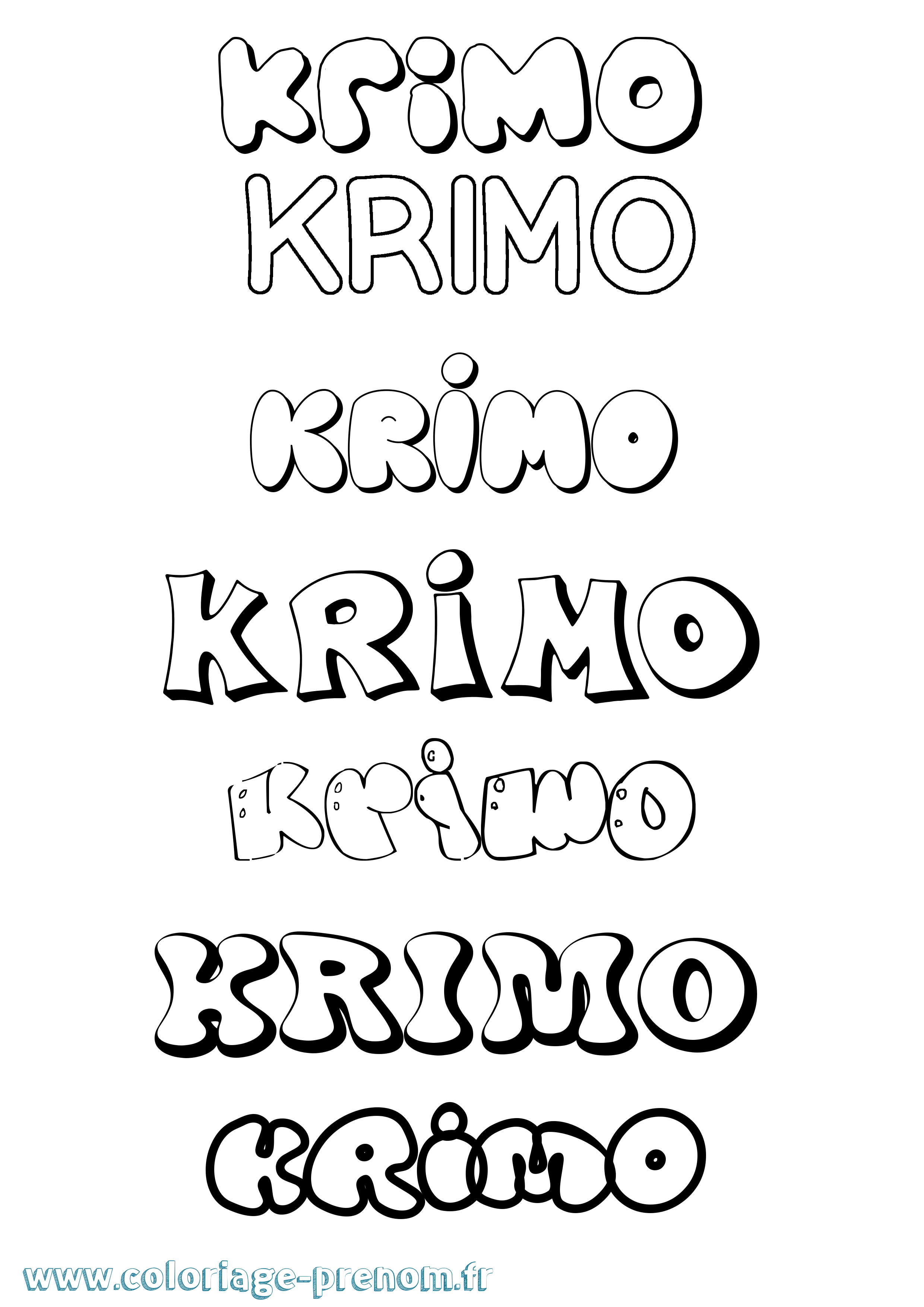 Coloriage Krimo Bubble Coloriage prénom Krimo Bubble