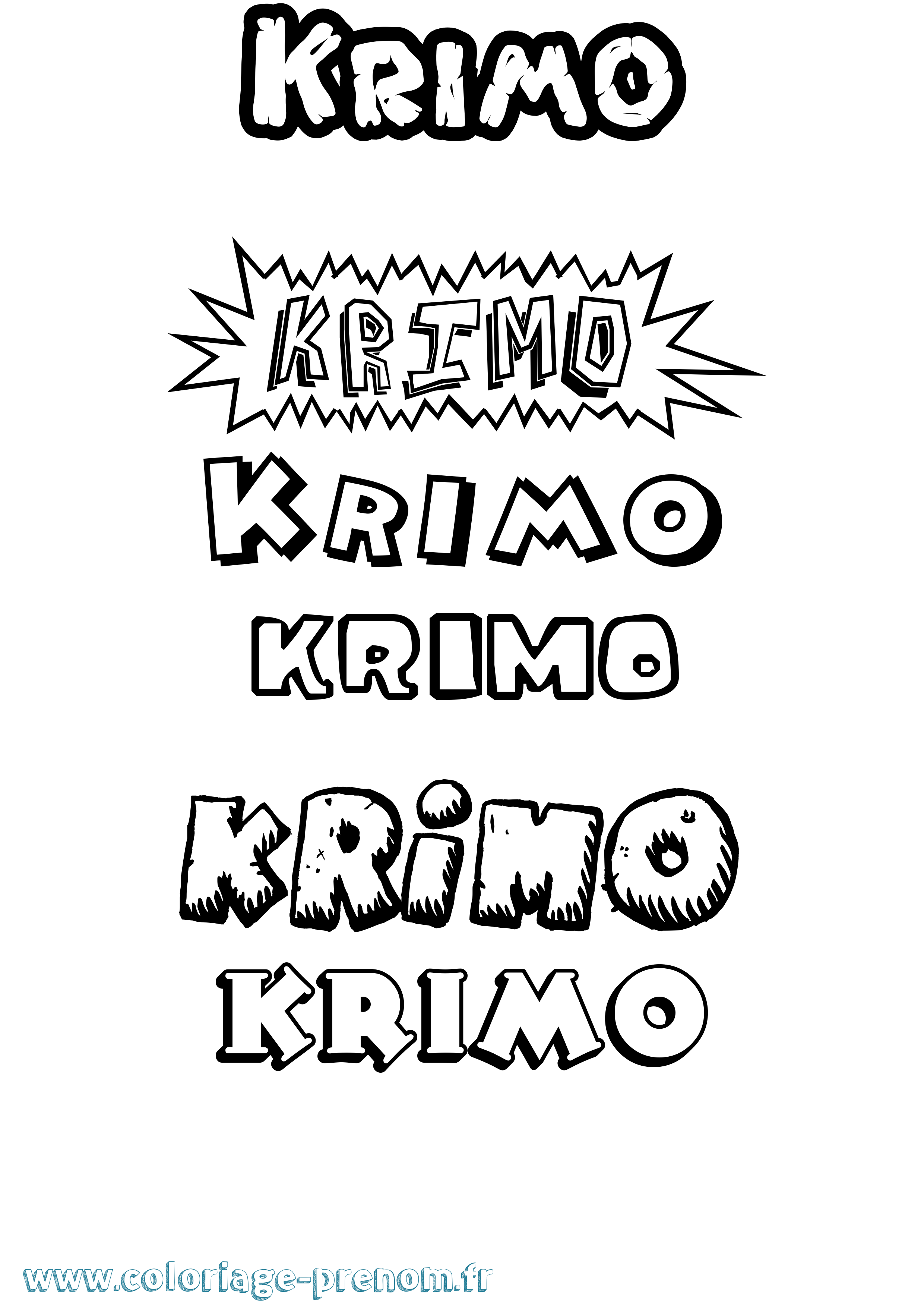 Coloriage Krimo Dessin Animé Coloriage prénom Krimo Dessin Animé