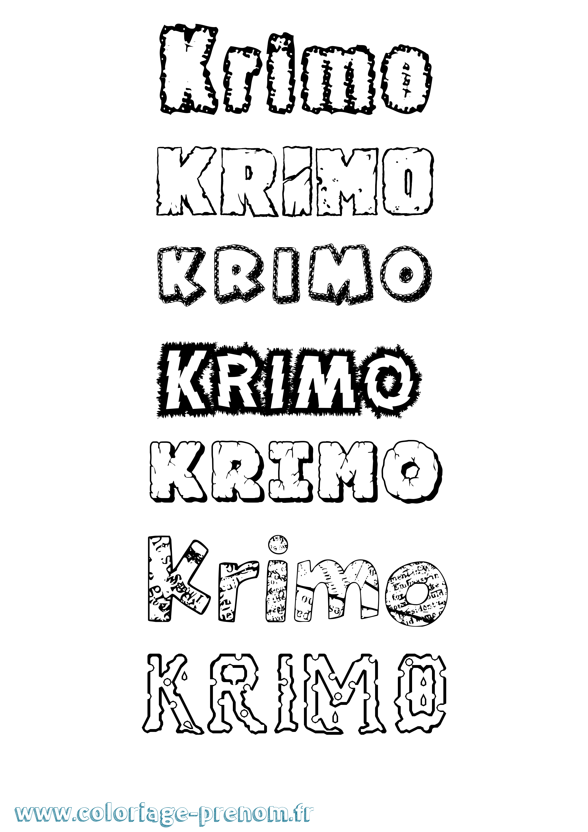 Coloriage Krimo Destructuré Coloriage prénom Krimo Destructuré