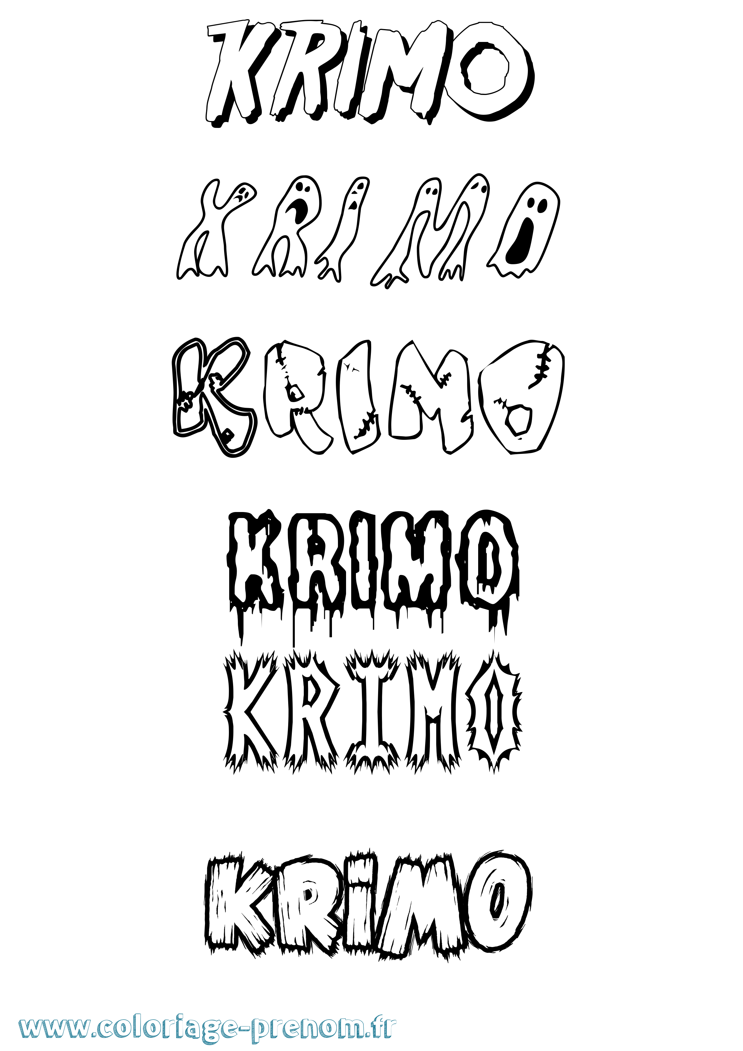 Coloriage Krimo Frisson Coloriage prénom Krimo Frisson