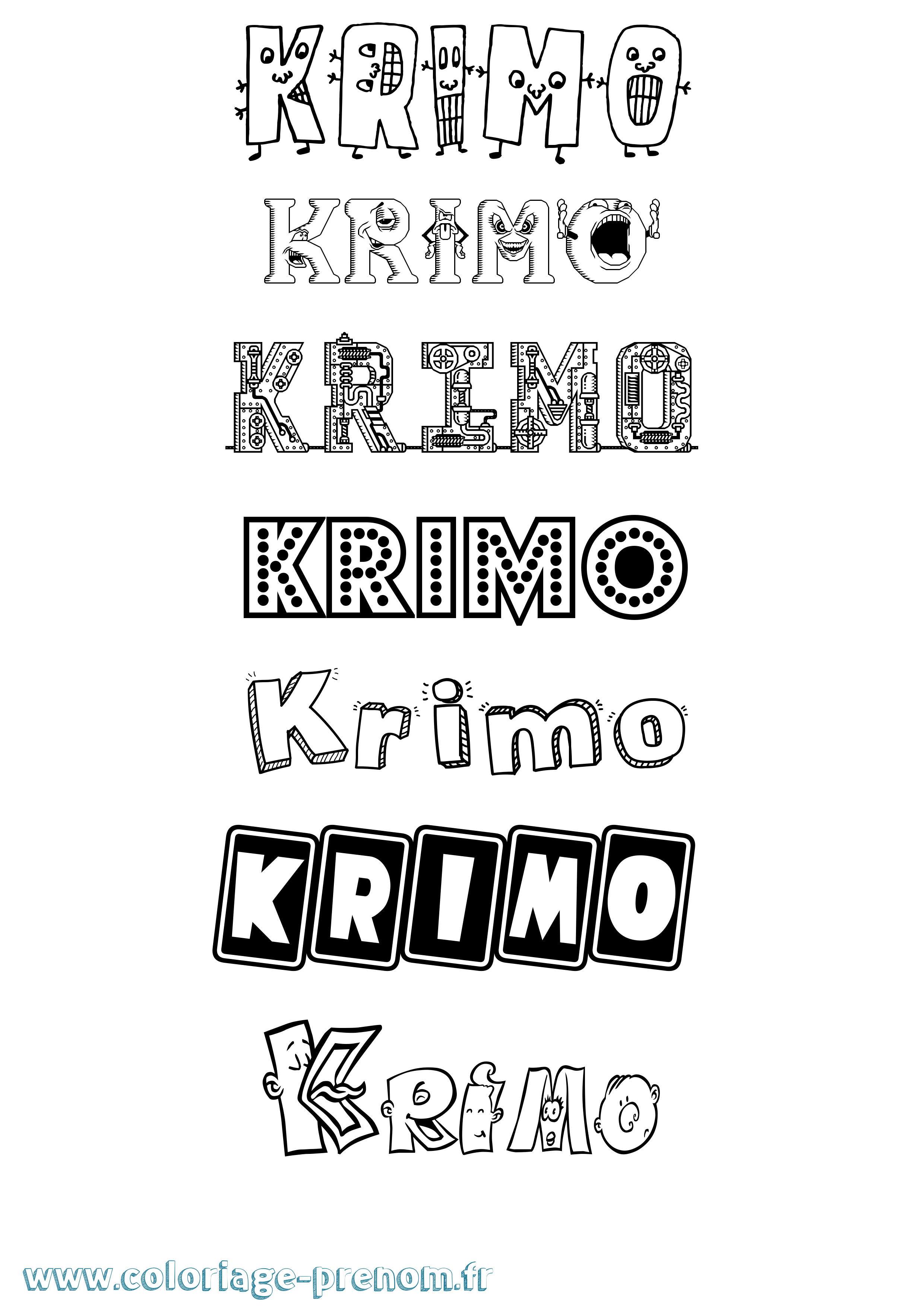 Coloriage Krimo Fun Coloriage prénom Krimo Fun