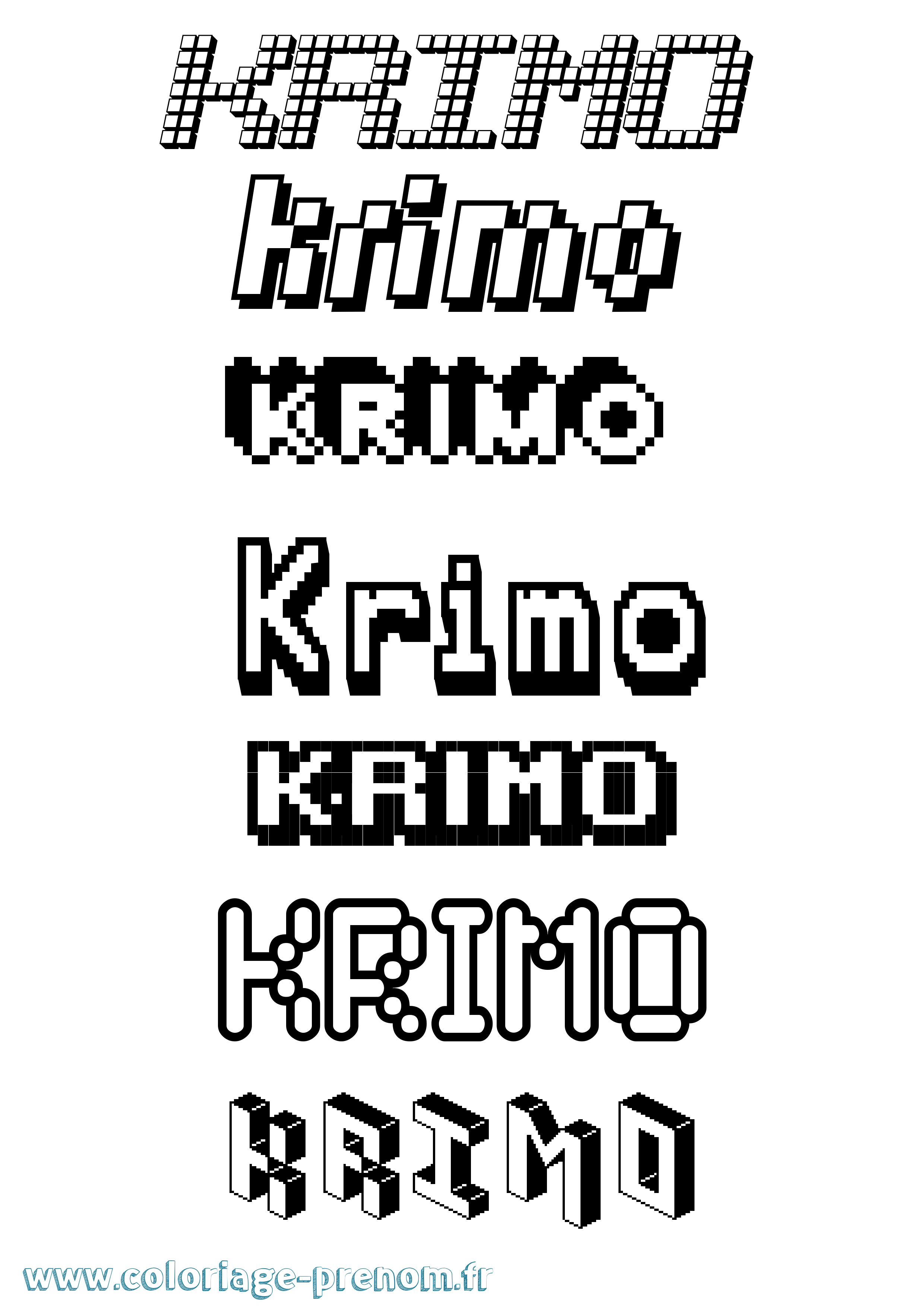 Coloriage Krimo Pixel Coloriage prénom Krimo Pixel