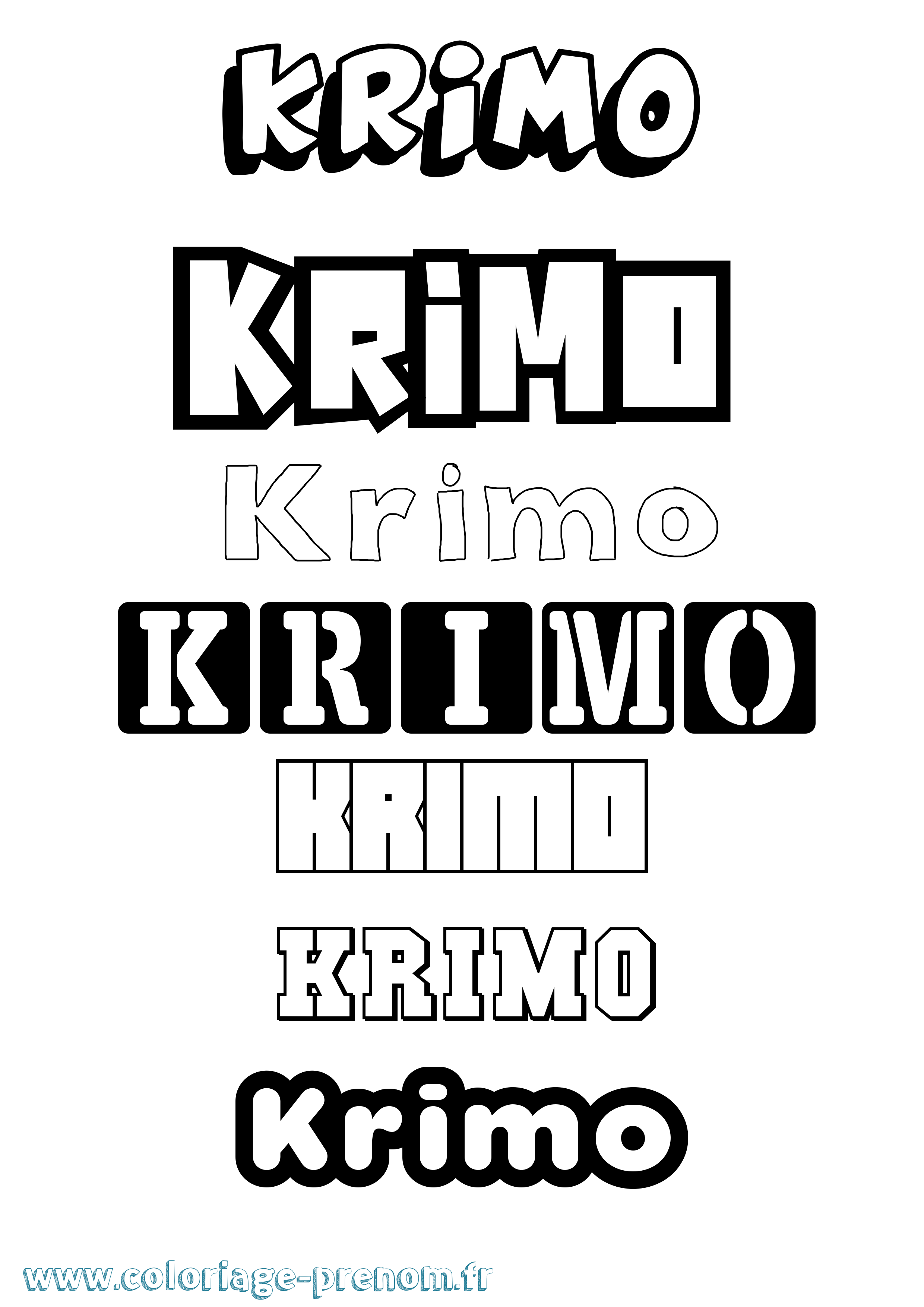 Coloriage Krimo Simple Coloriage prénom Krimo Simple