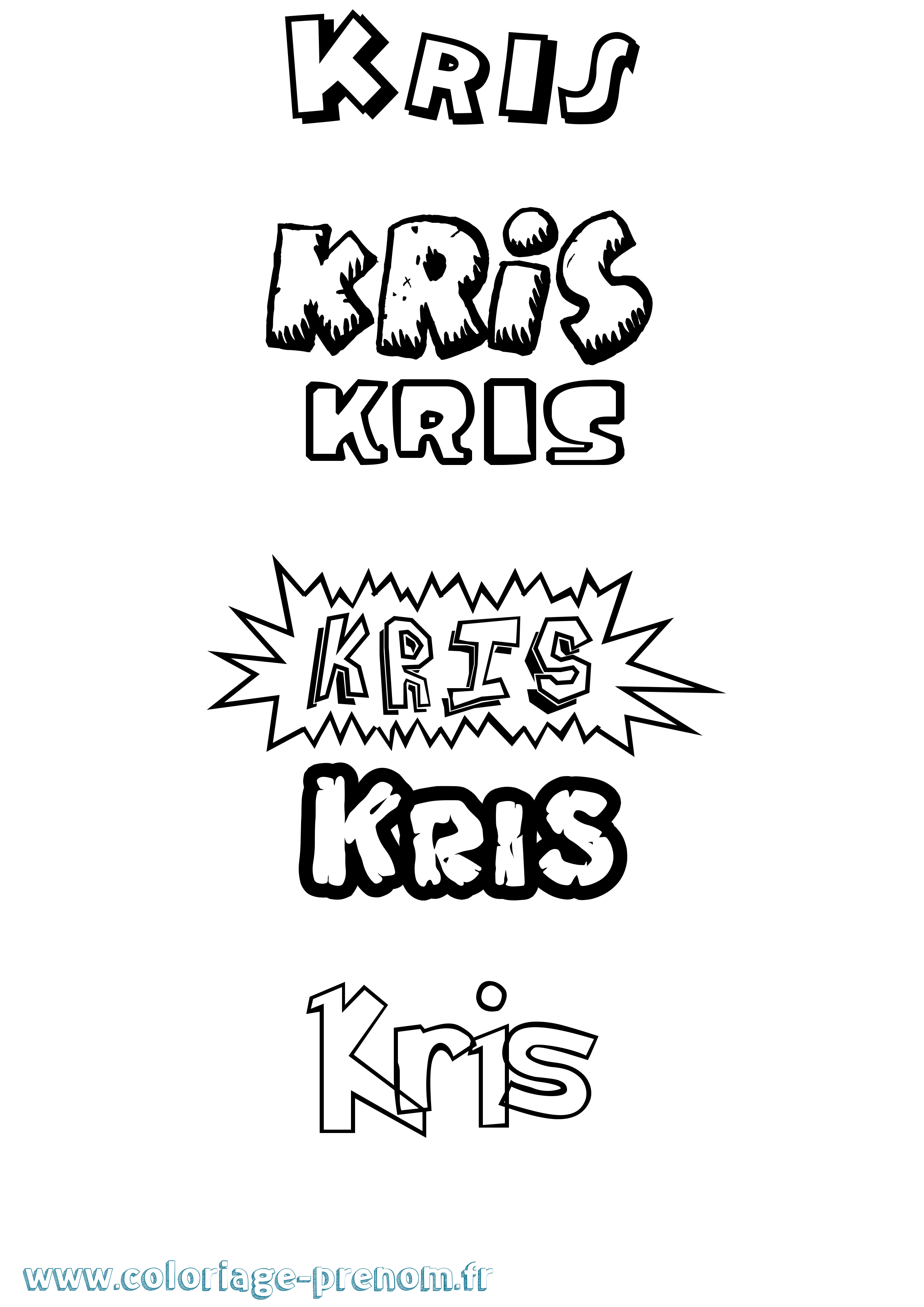 Coloriage Kris Dessin Animé Coloriage prénom Kris Dessin Animé