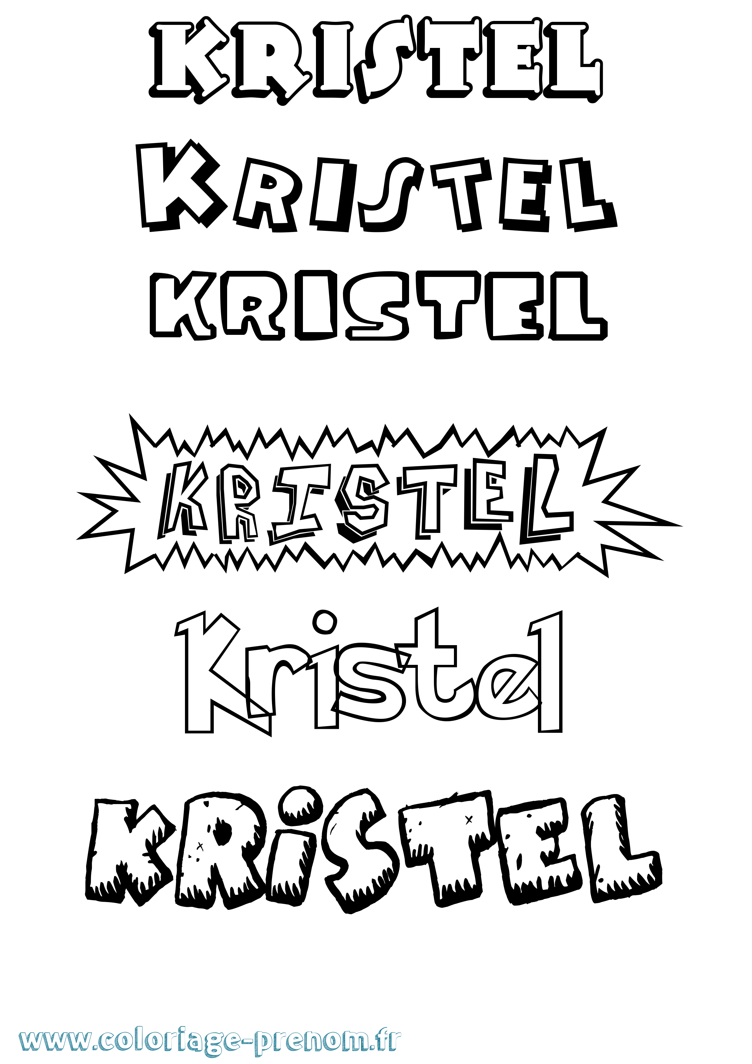 Coloriage Kristel Dessin Animé Coloriage prénom Kristel Dessin Animé