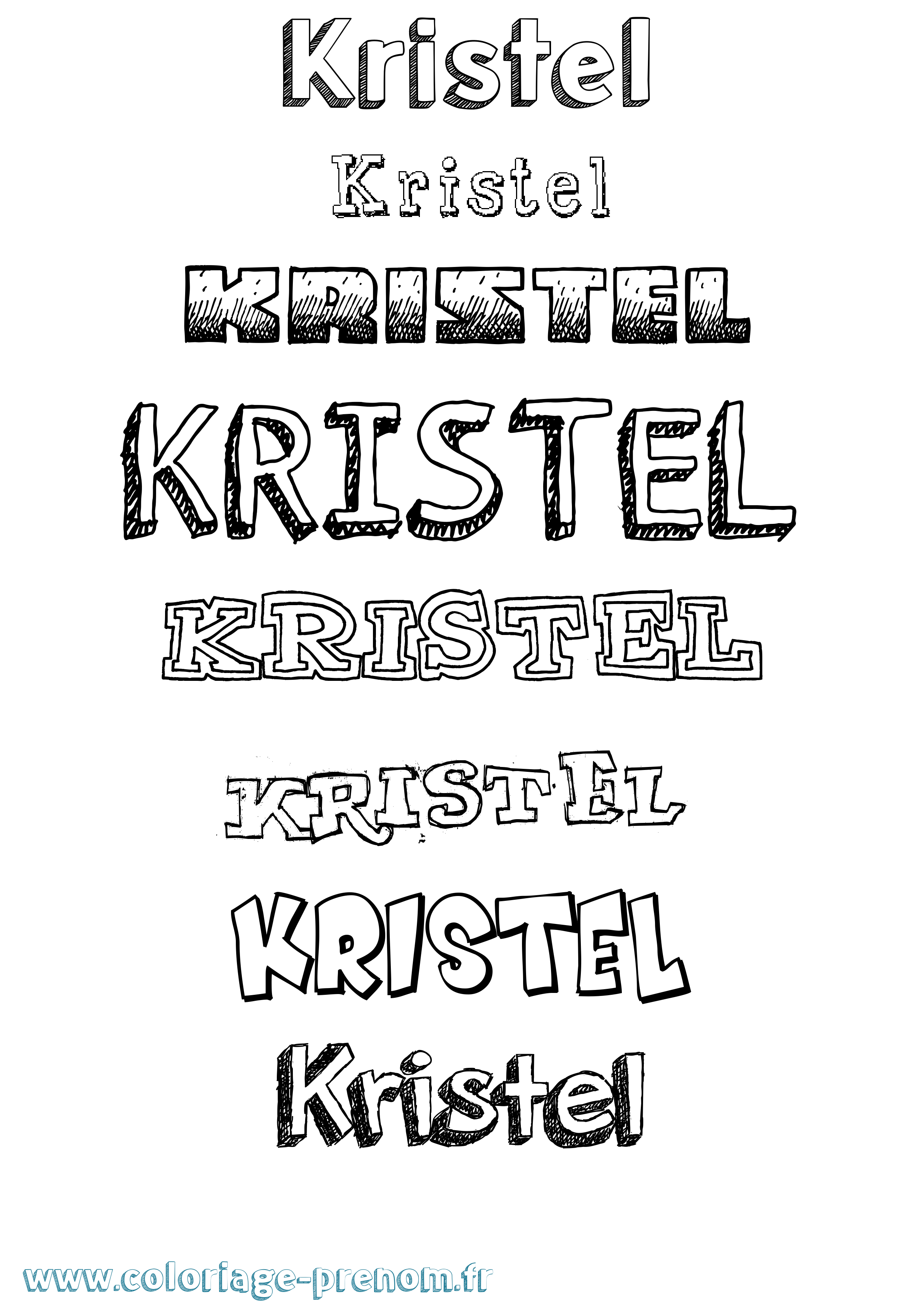 Coloriage Kristel Dessiné Coloriage prénom Kristel Dessiné