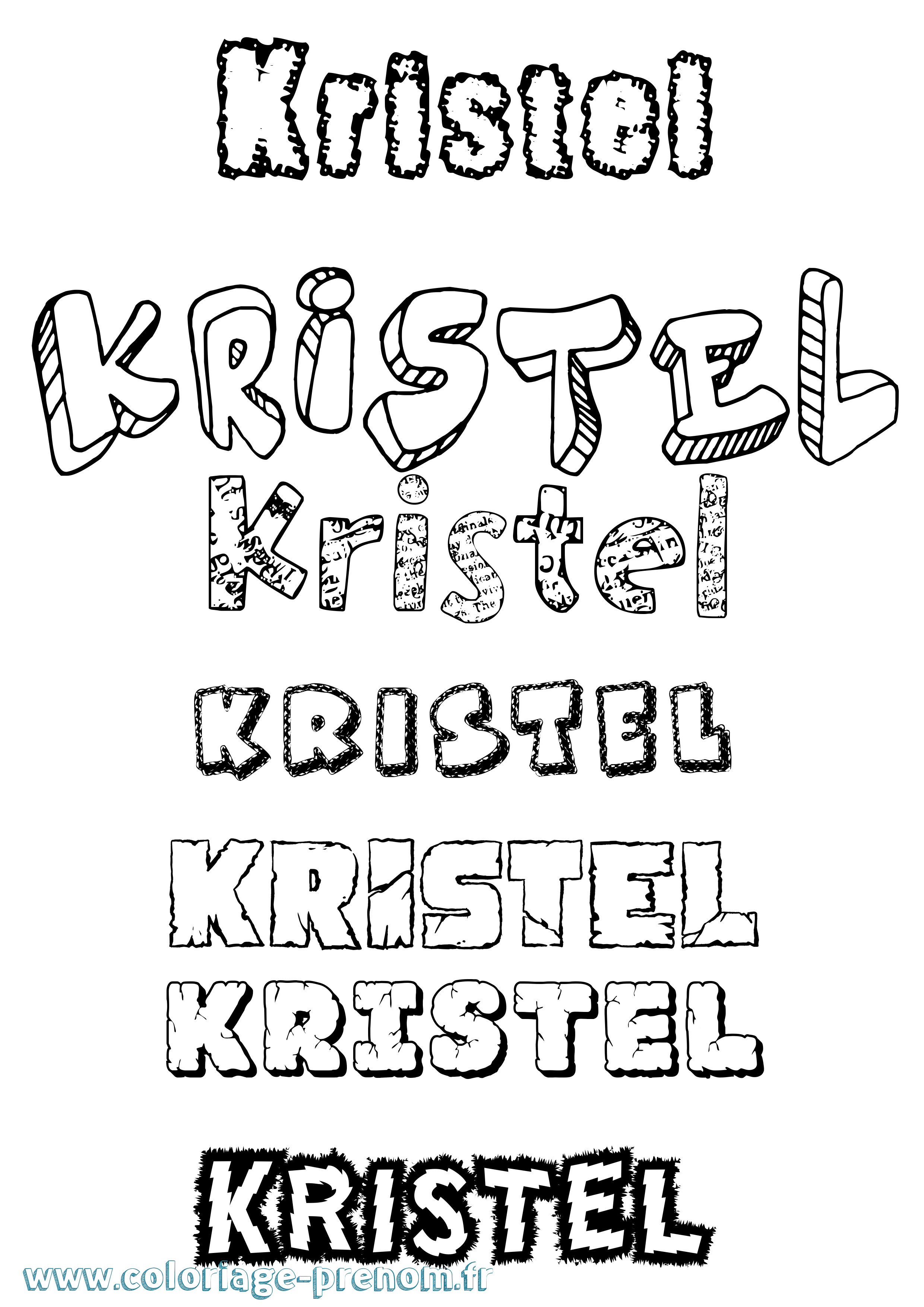 Coloriage Kristel Destructuré Coloriage prénom Kristel Destructuré