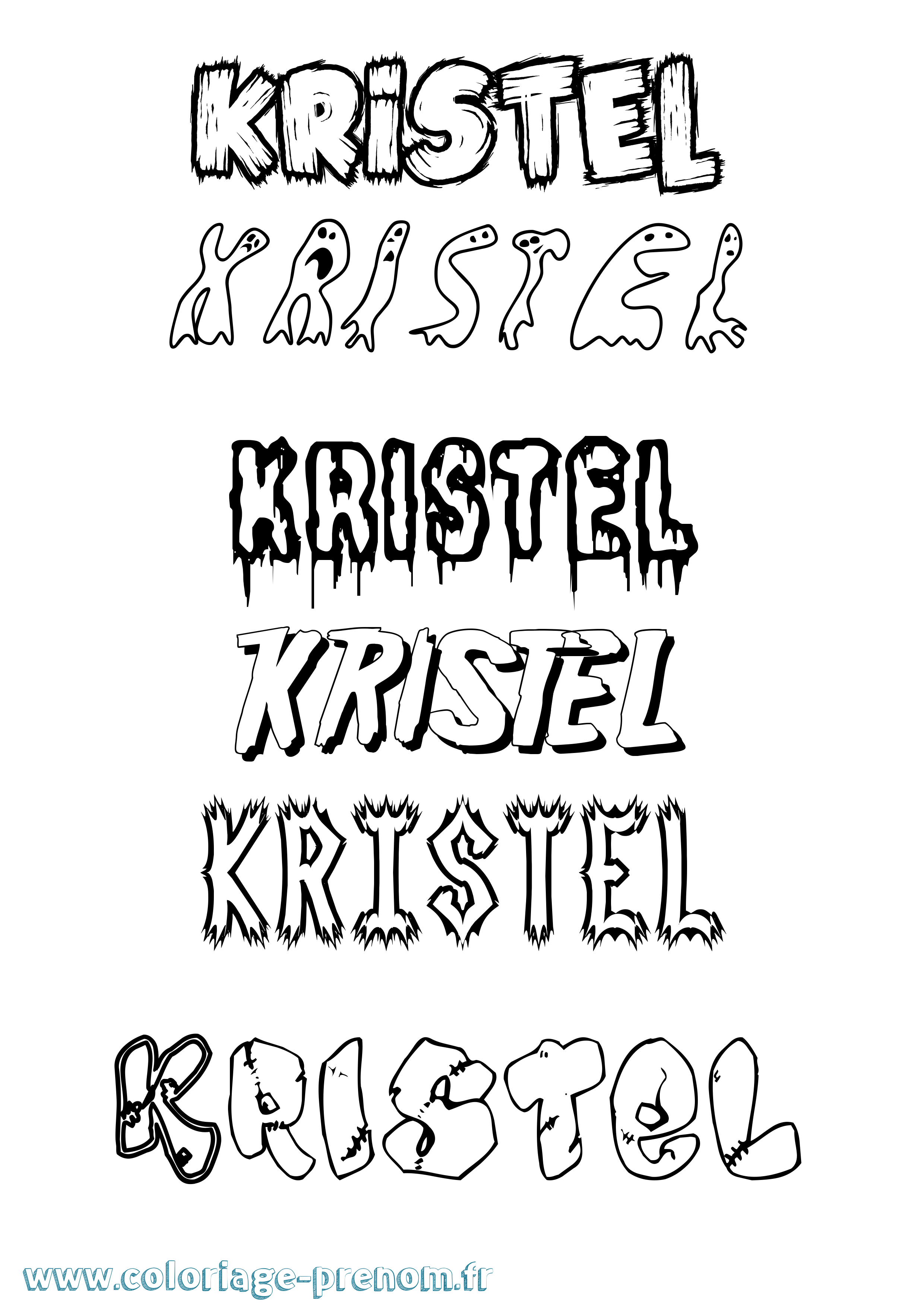 Coloriage Kristel Frisson Coloriage prénom Kristel Frisson