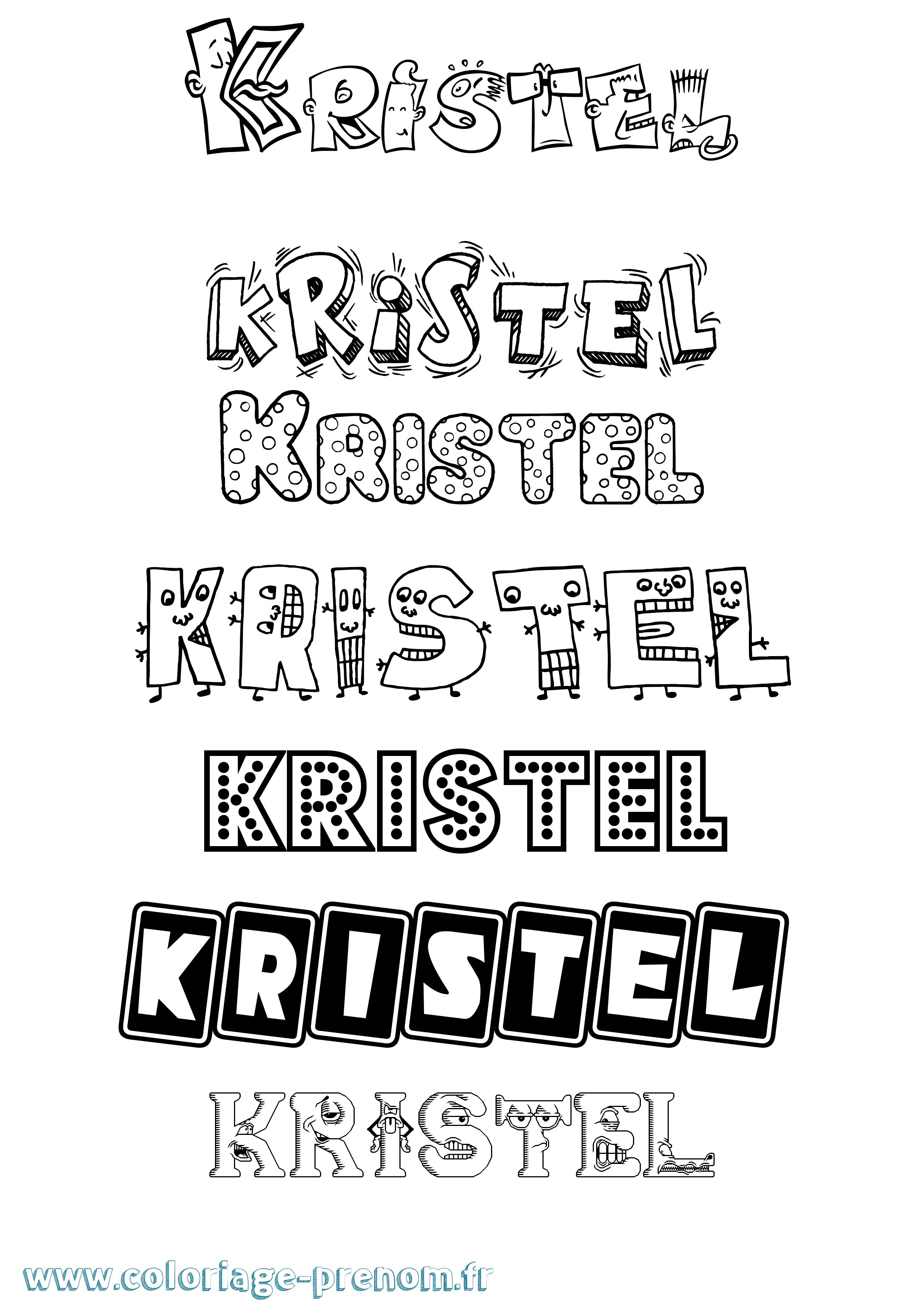 Coloriage Kristel Fun Coloriage prénom Kristel Fun