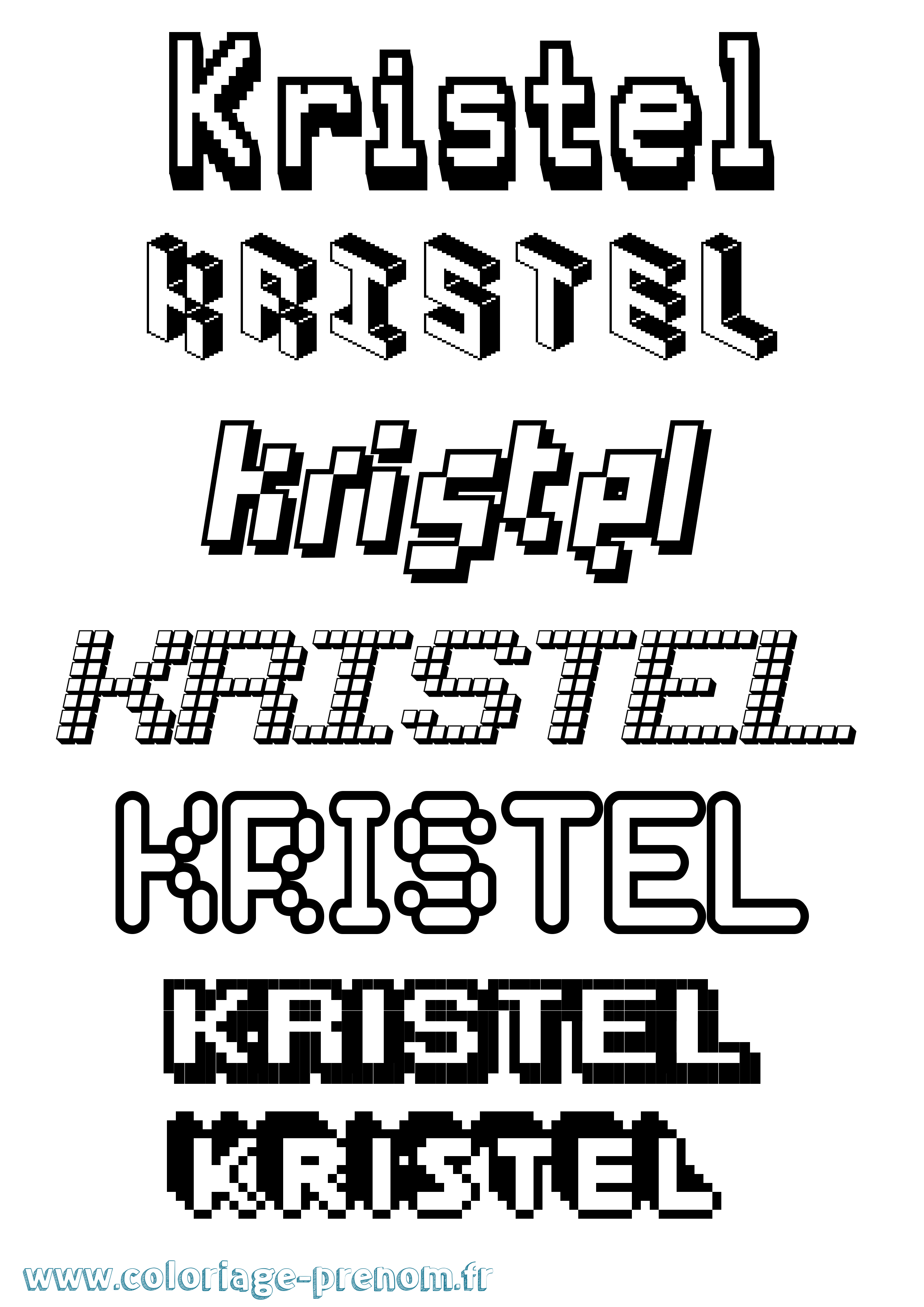 Coloriage Kristel Pixel Coloriage prénom Kristel Pixel