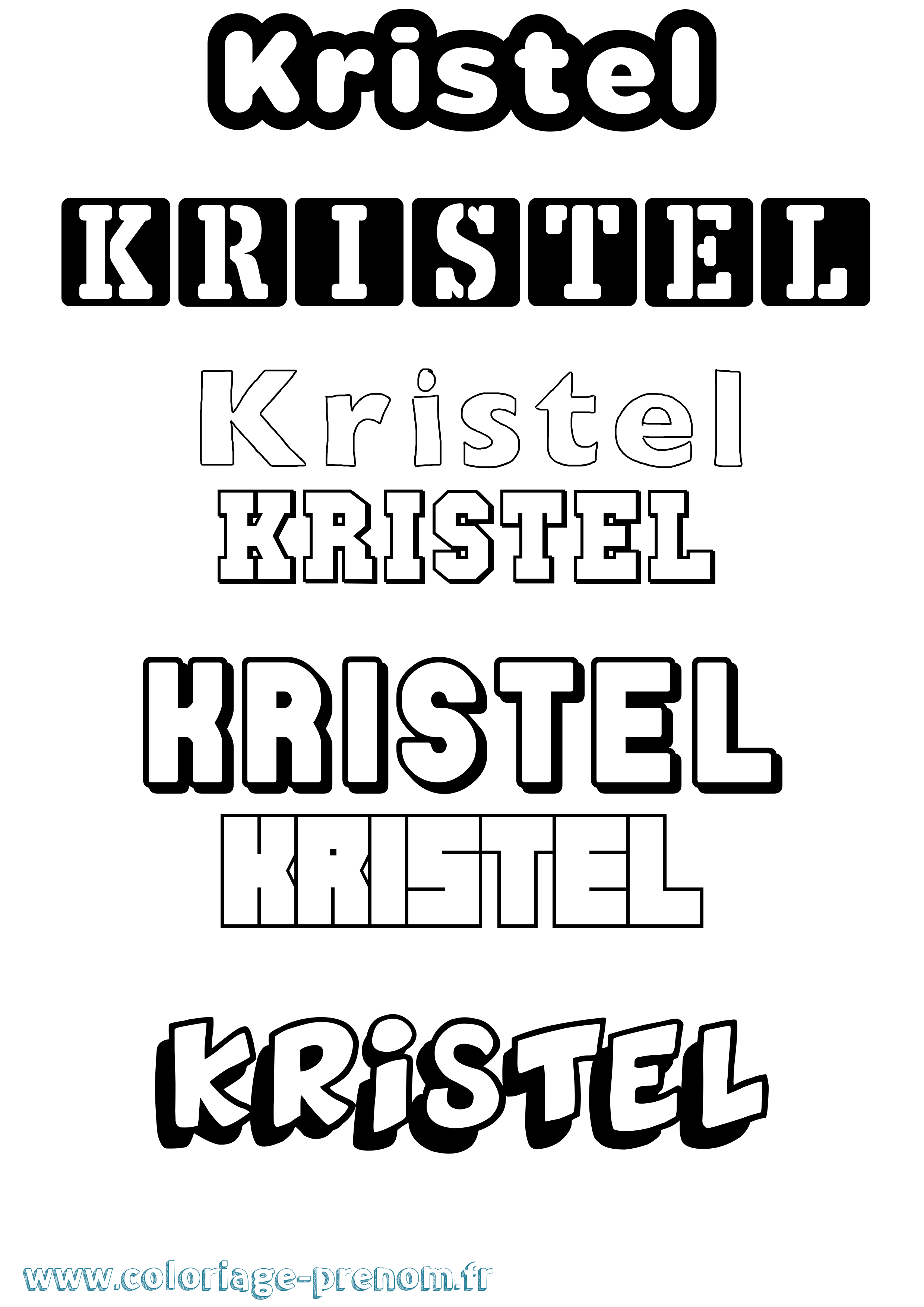 Coloriage Kristel Simple Coloriage prénom Kristel Simple