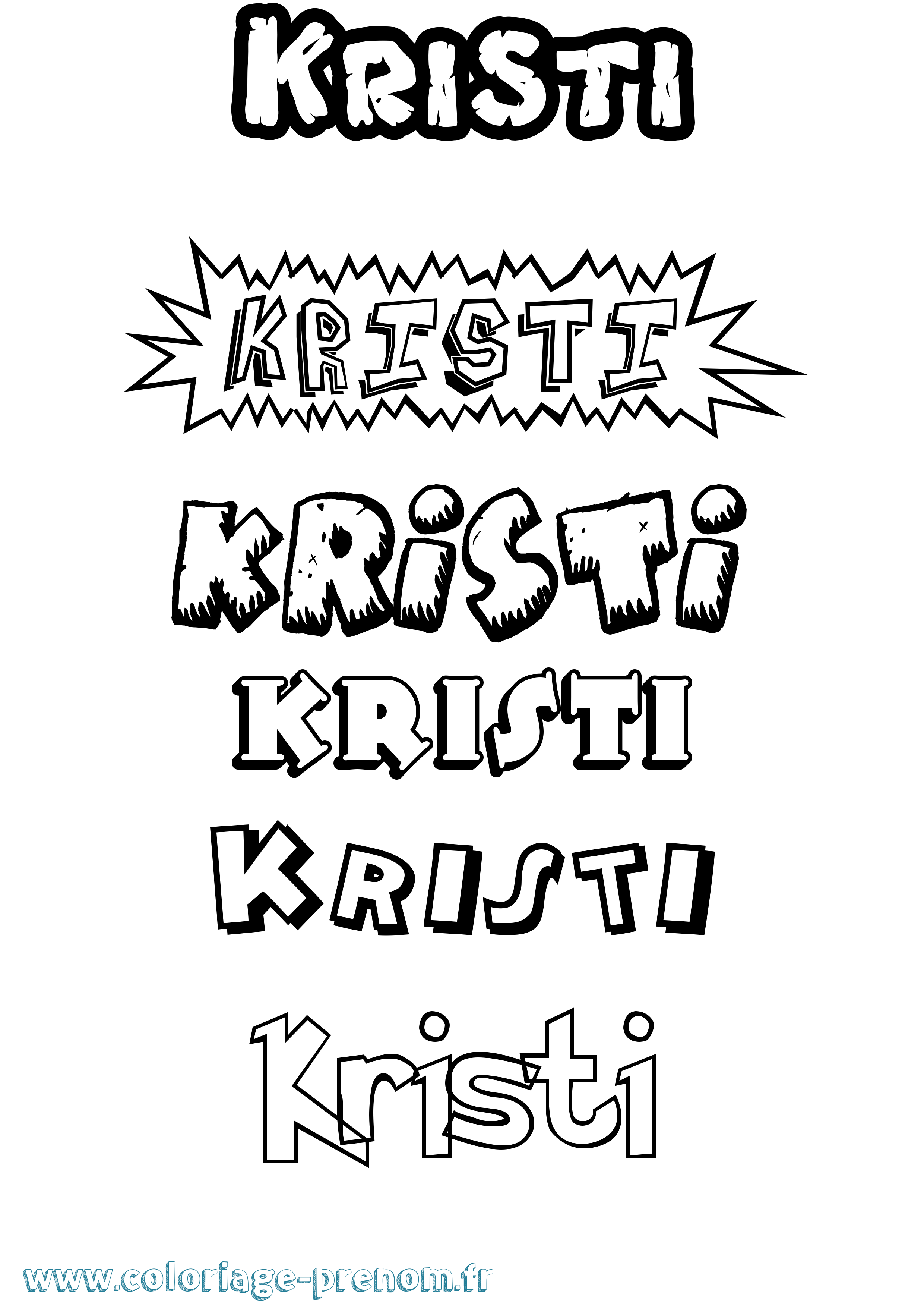 Coloriage Kristi Dessin Animé Coloriage prénom Kristi Dessin Animé