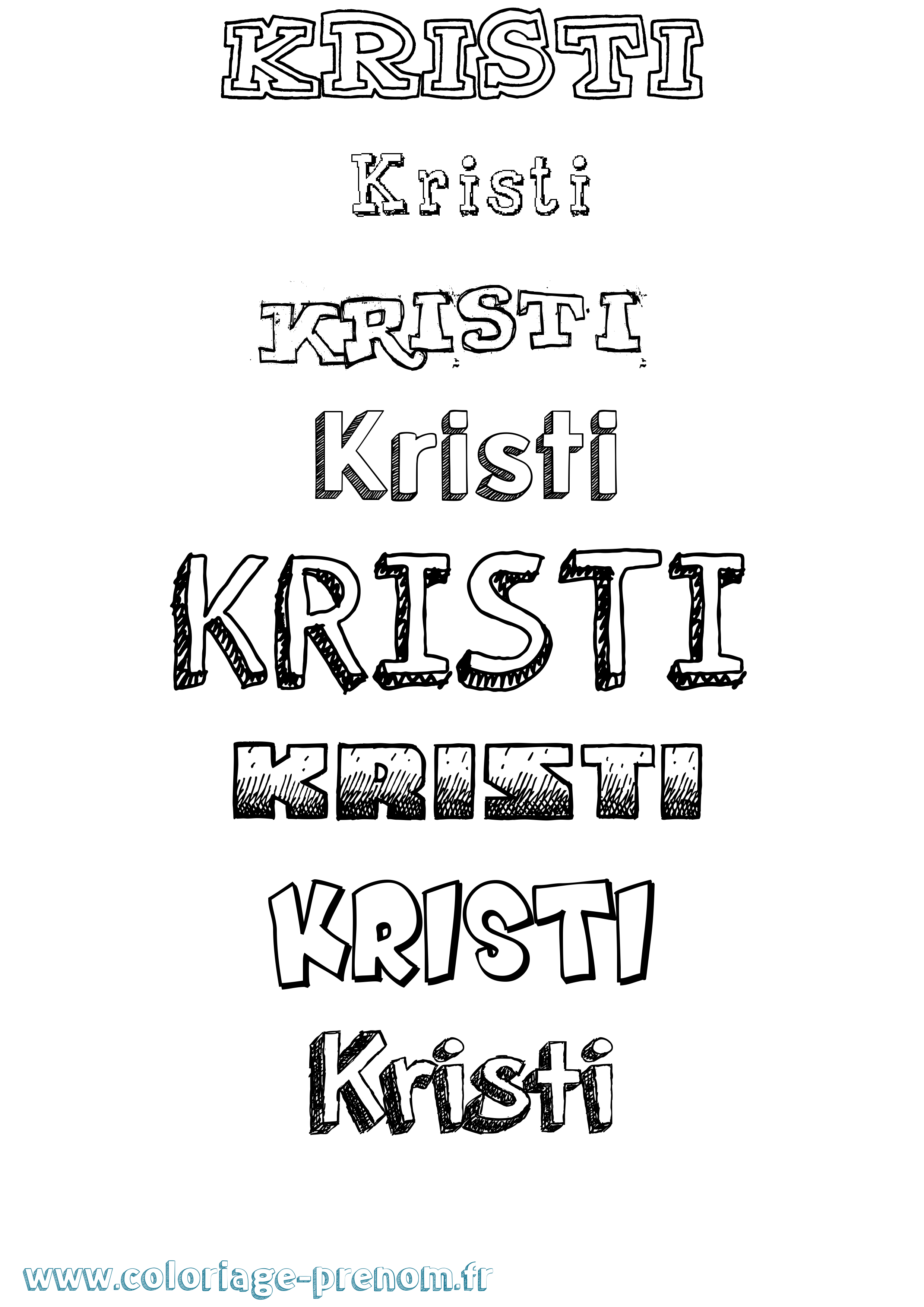 Coloriage Kristi Dessiné Coloriage prénom Kristi Dessiné