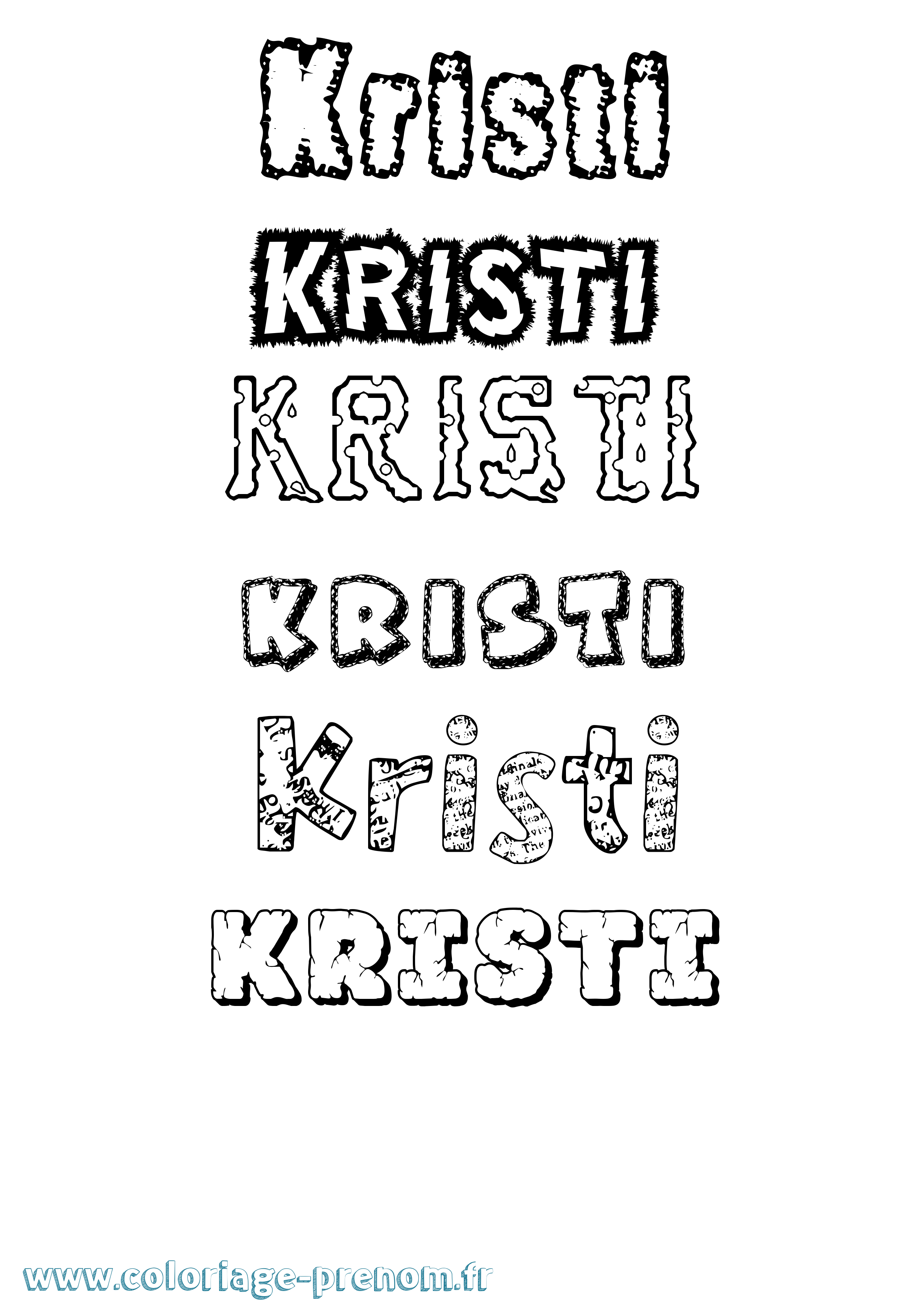 Coloriage Kristi Destructuré Coloriage prénom Kristi Destructuré