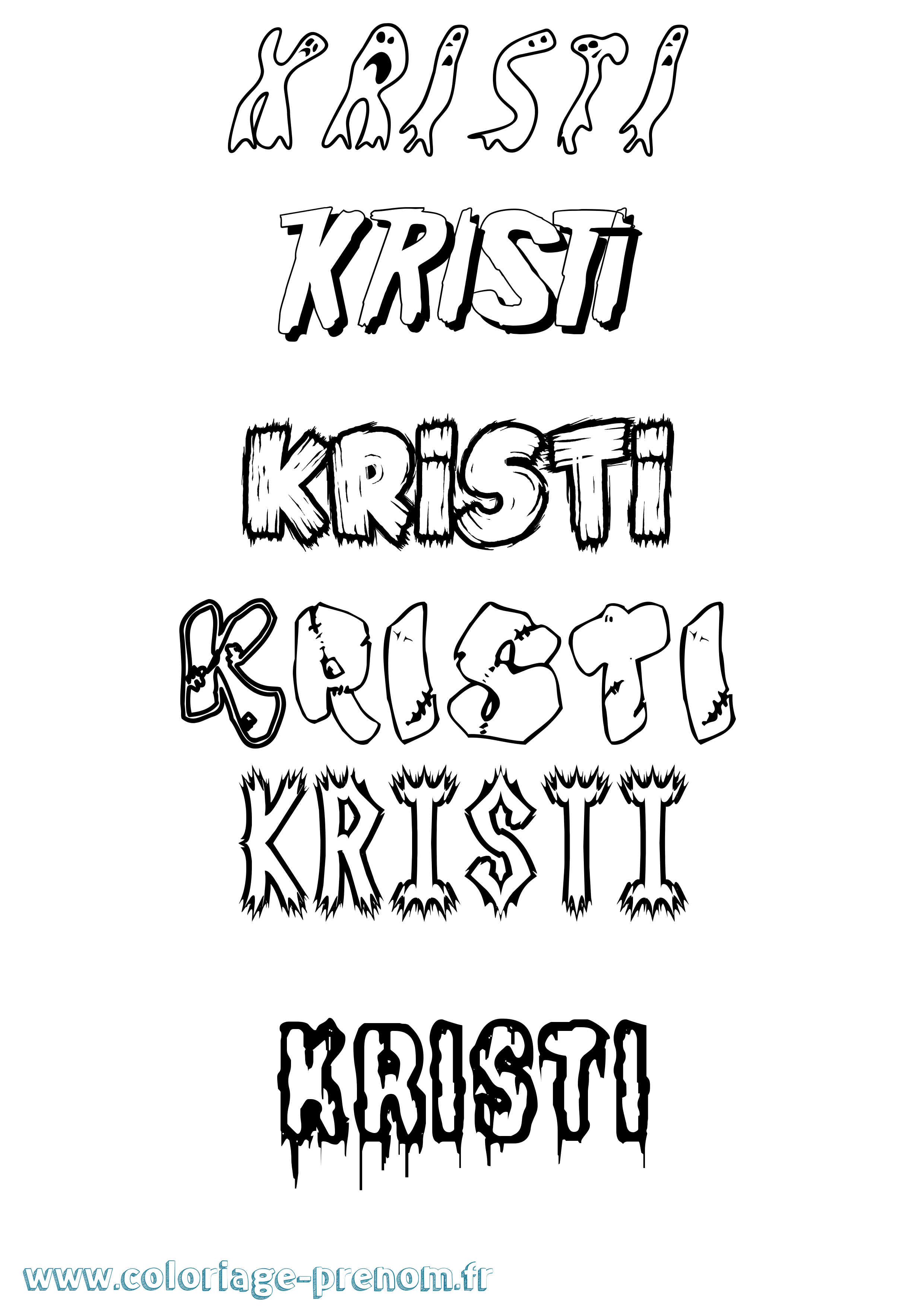 Coloriage Kristi Frisson Coloriage prénom Kristi Frisson
