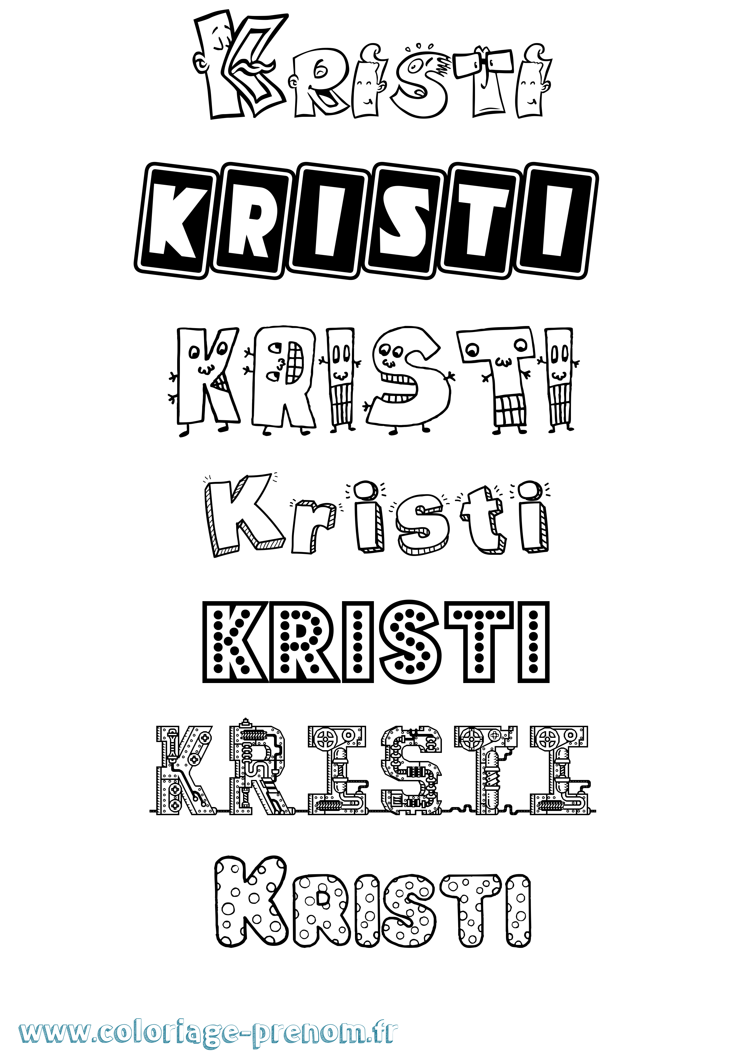 Coloriage Kristi Fun Coloriage prénom Kristi Fun