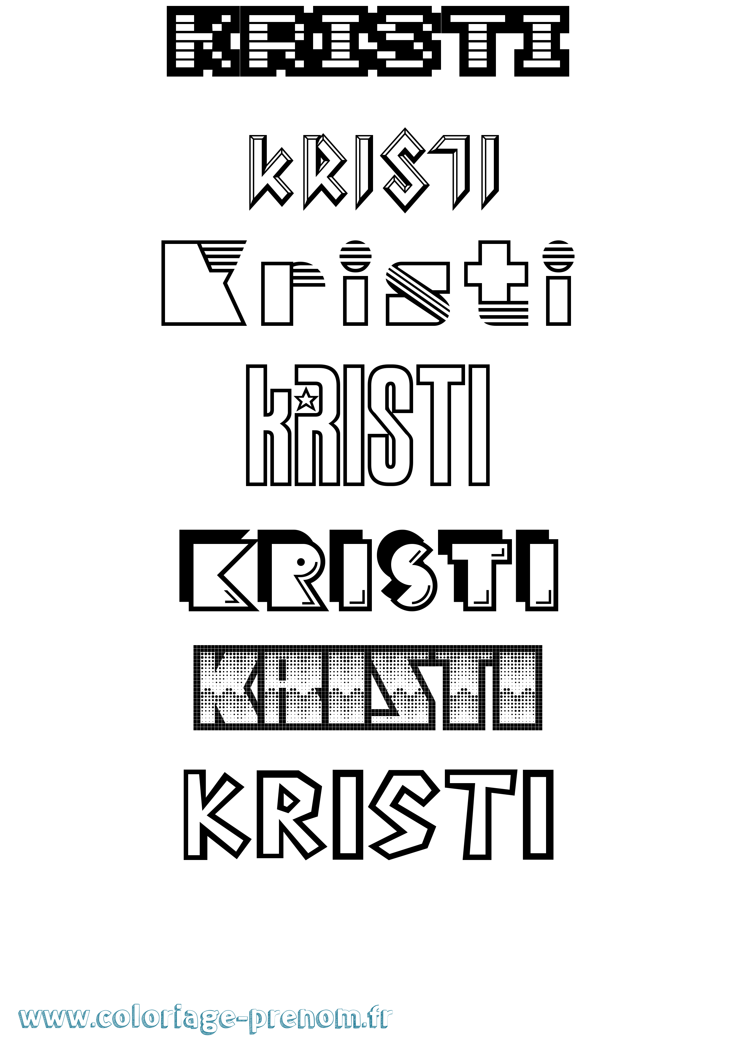 Coloriage Kristi Jeux Vidéos Coloriage prénom Kristi Jeux Vidéos