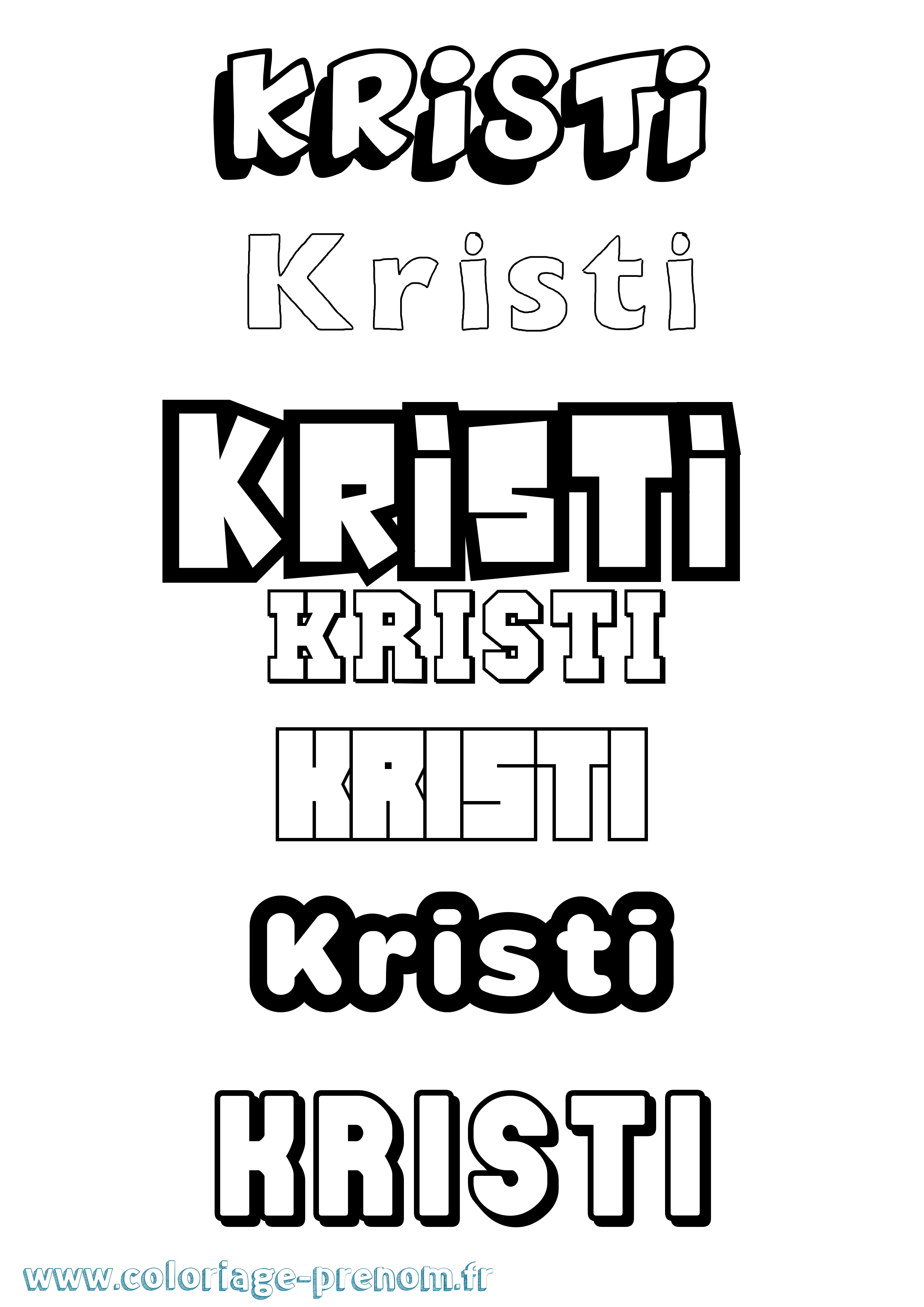 Coloriage Kristi Simple Coloriage prénom Kristi Simple