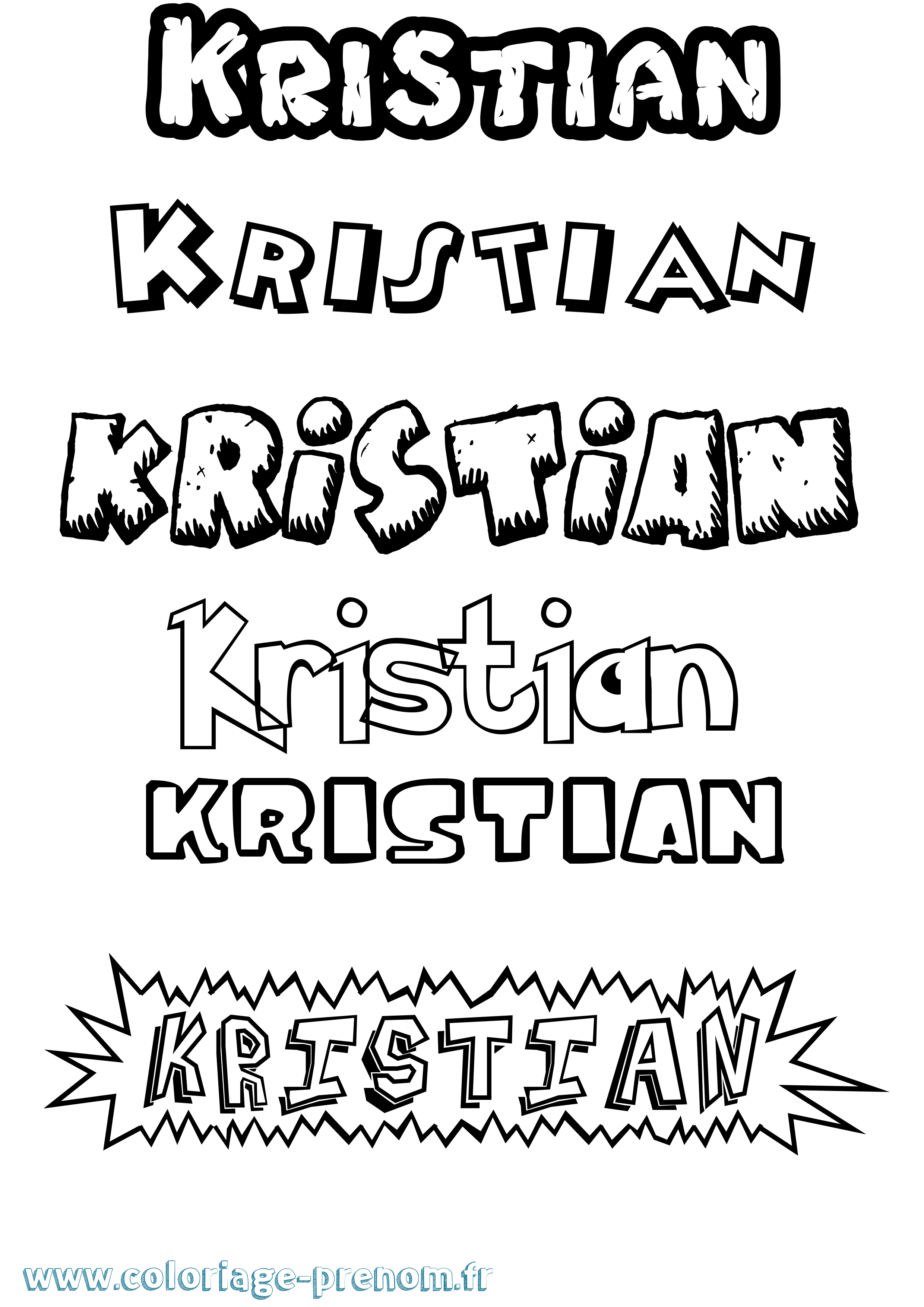 Coloriage Kristian Dessin Animé Coloriage prénom Kristian Dessin Animé